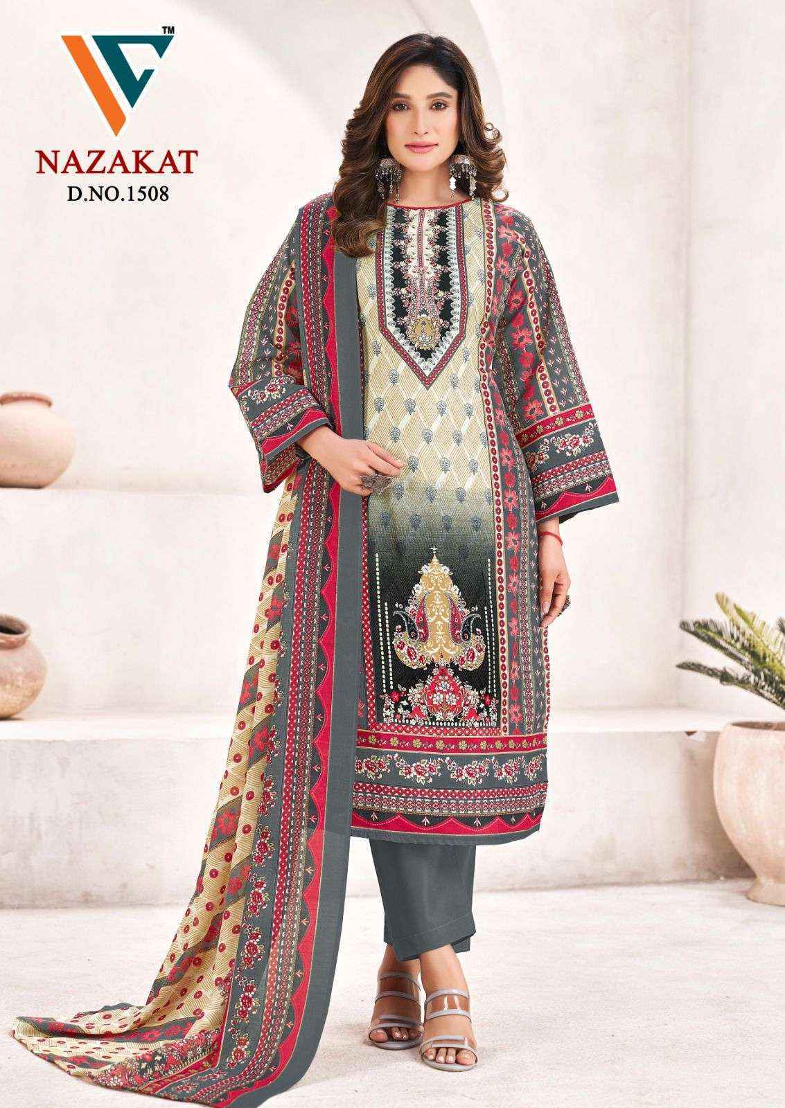 Vandana Creation Nazakat Vol 15 Cotton Salwar Kameez Wholesale Rate ( 8 Pcs Catalog )