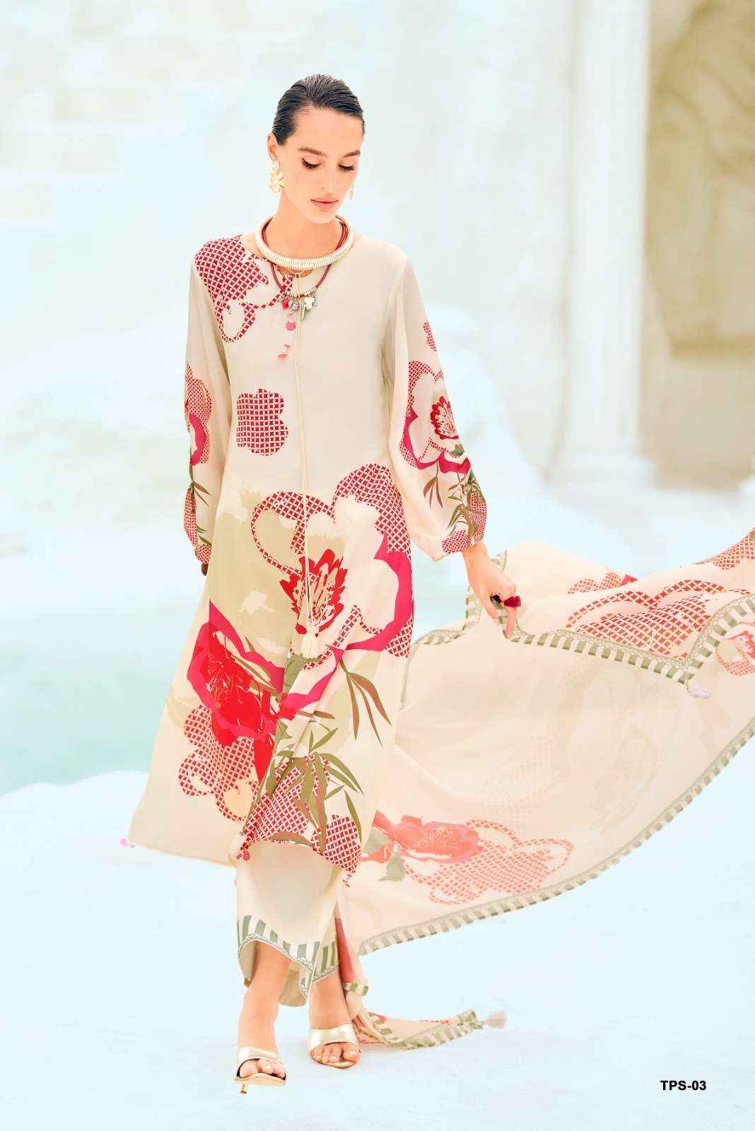 Varsha The Print Stories Discostar Digital Printed Crape Silk Salwar Kameez Wholesale Rate ( 4 Pcs Catalog )