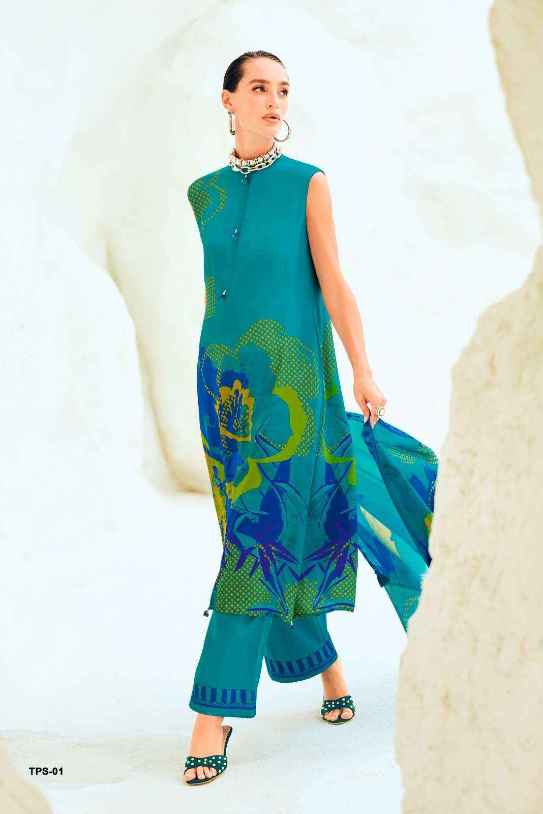 Varsha The Print Stories Discostar Digital Printed Crape Silk Salwar Kameez Wholesale Rate ( 4 Pcs Catalog )