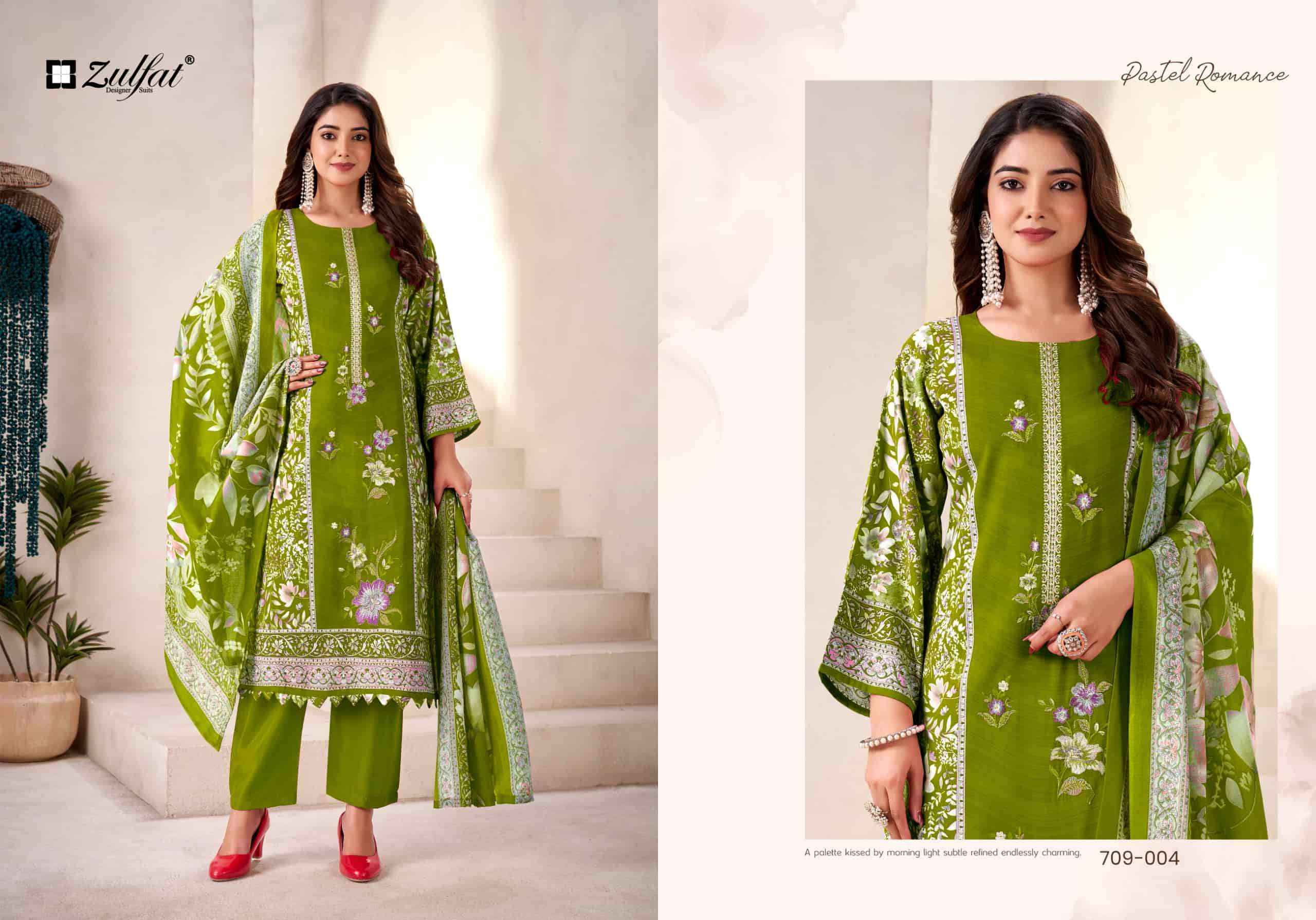 Zulfat Amina Fancy Rayon Salwar Kameez Wholesale Rate ( 4 Pcs Catalog )