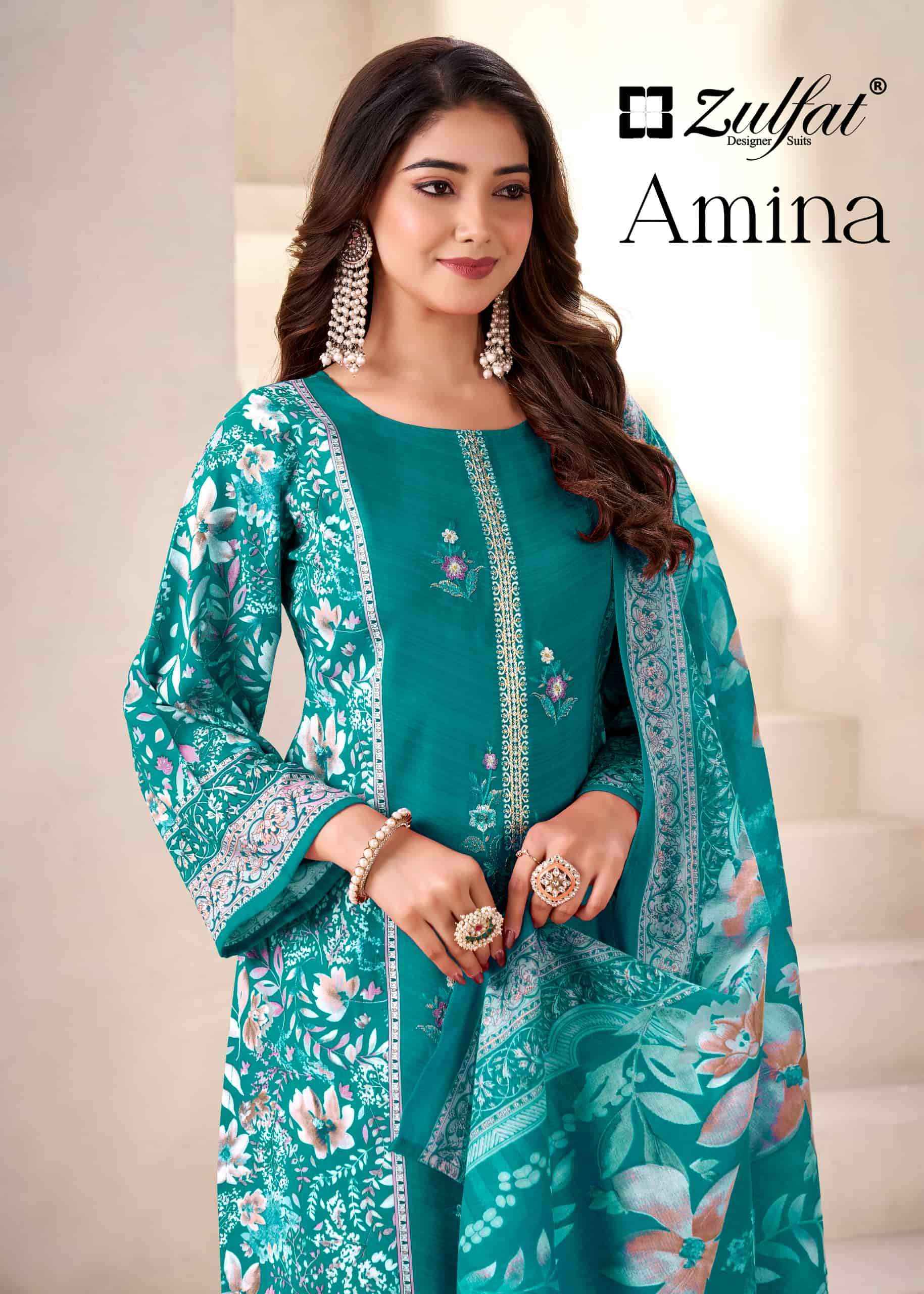 Zulfat Amina Fancy Rayon Salwar Kameez Wholesale Rate ( 4 Pcs Catalog )