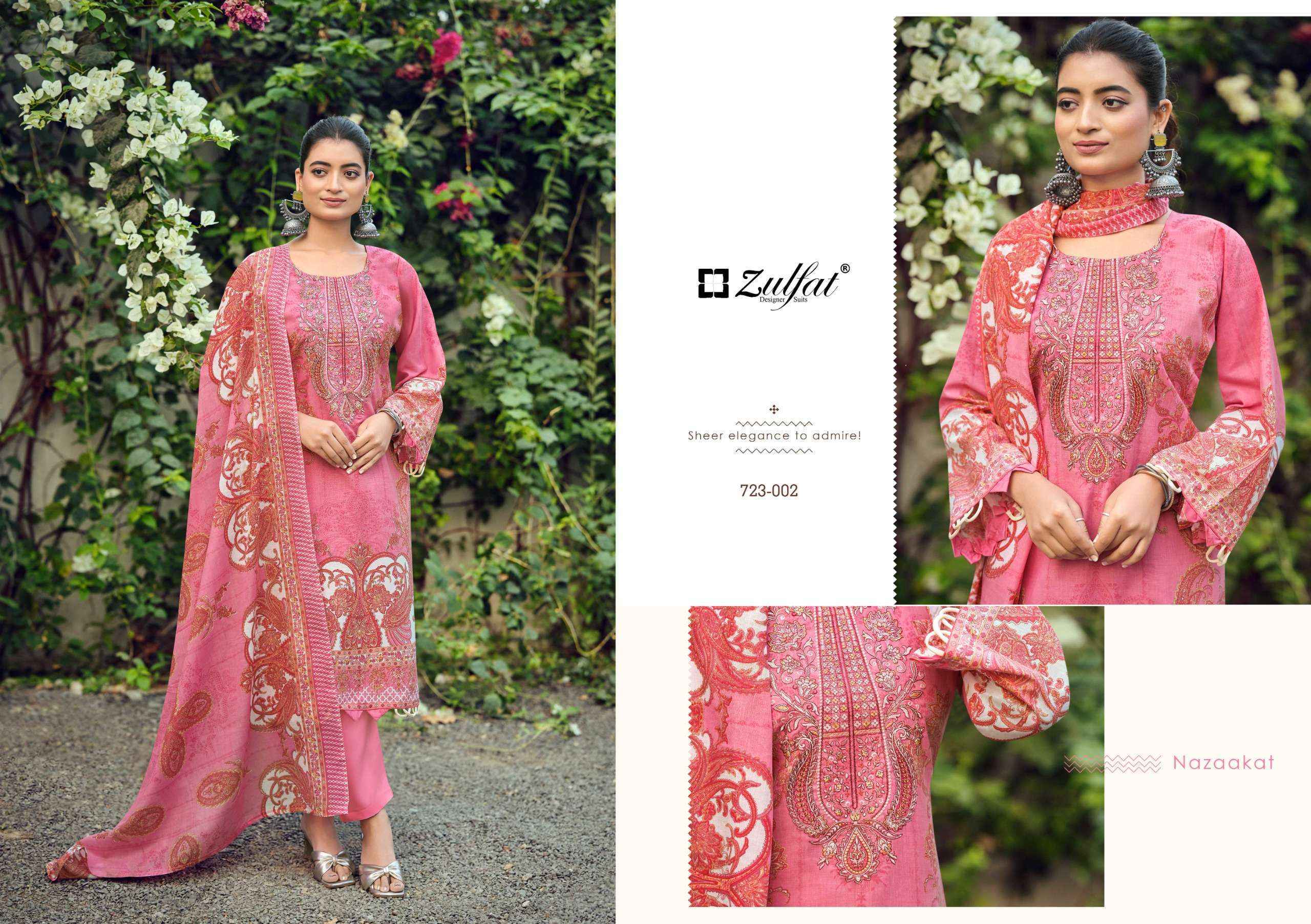 Zulfat Designer Firdaus Vol 2 Cotton Dress Material Wholesale Price ( 4 pcs Catalogue )