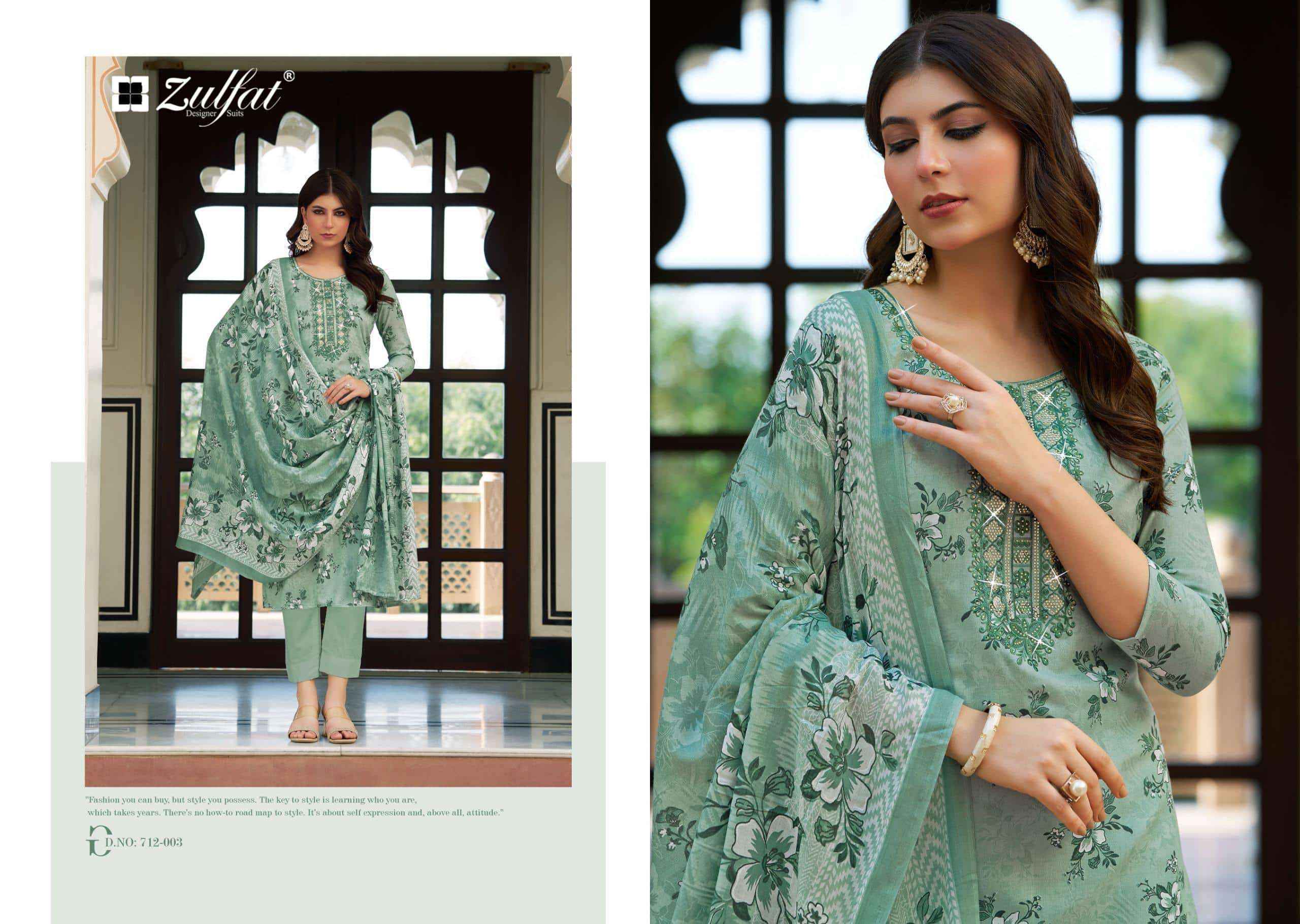 Zulfat Husna Fancy Cotton Salwar Kameez Wholesale Rate ( 6 Pcs Catalog )