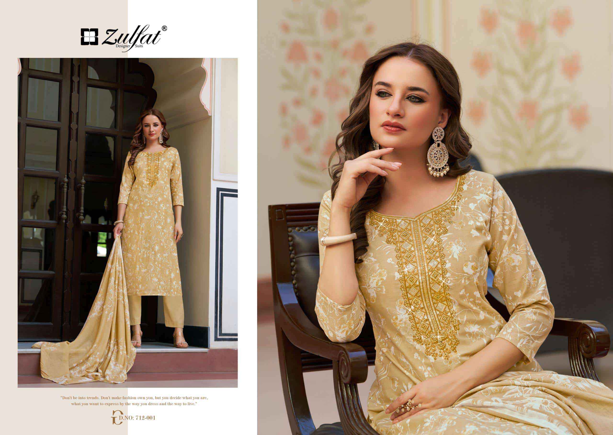 Zulfat Husna Fancy Cotton Salwar Kameez Wholesale Rate ( 6 Pcs Catalog )