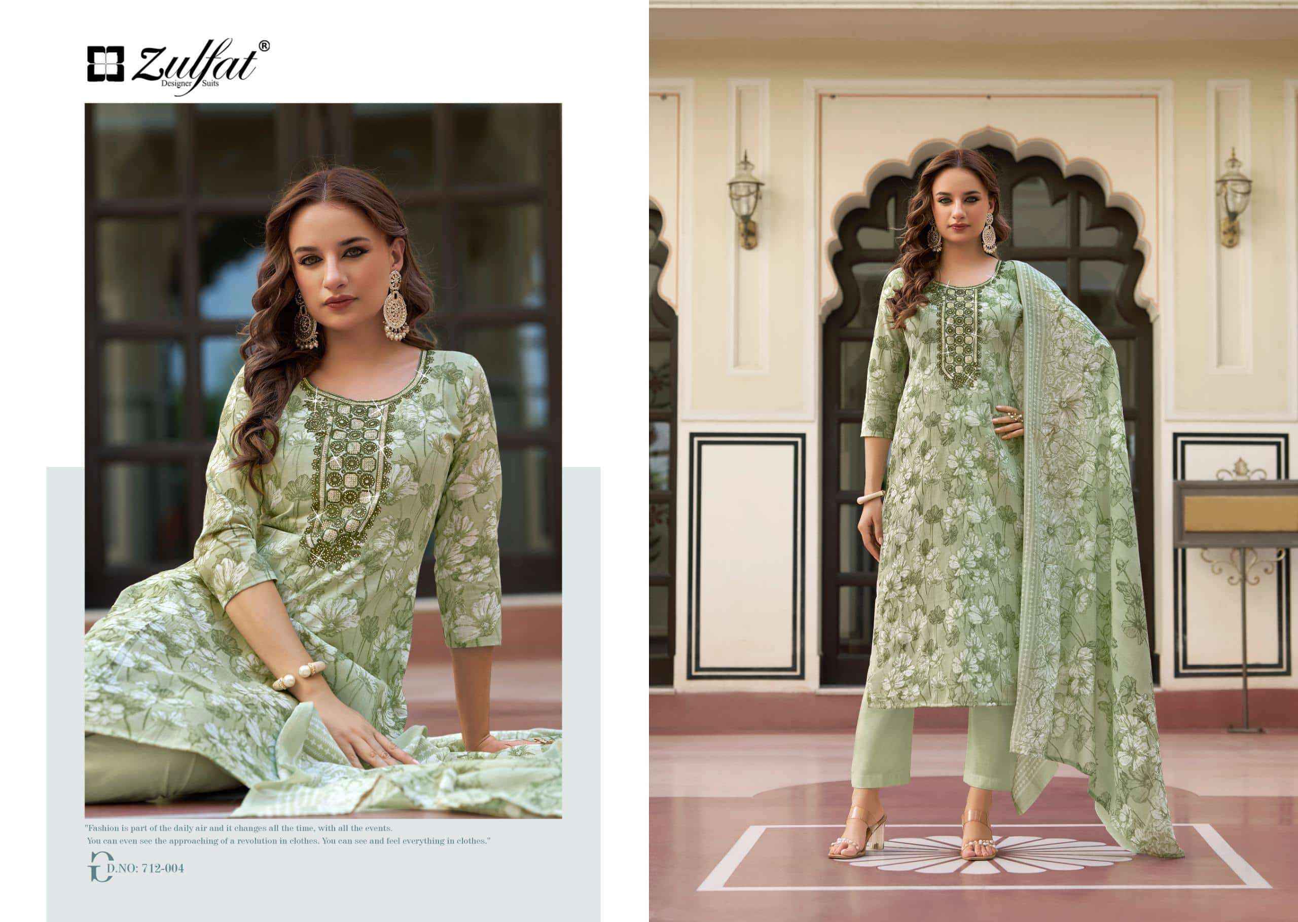 Zulfat Husna Fancy Cotton Salwar Kameez Wholesale Rate ( 6 Pcs Catalog )