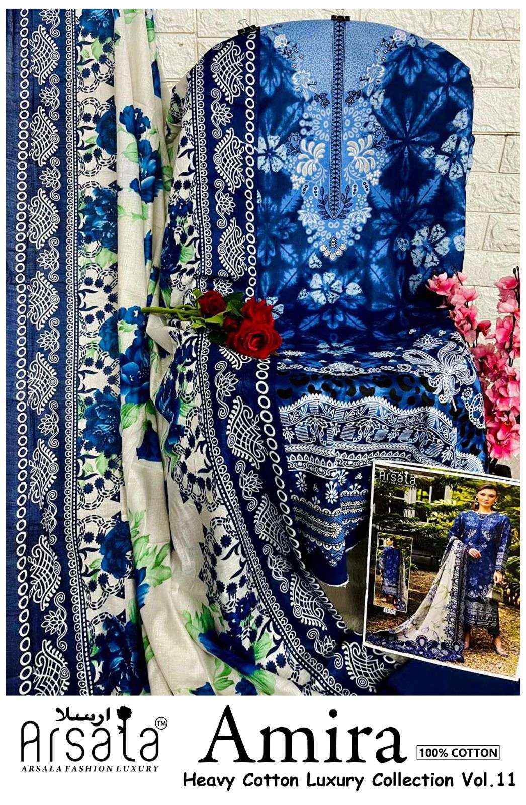 Arsala Amira Vol 11 Pure Lawn Cotton Dress Material Wholesale Price ( 6 Pcs Catalogue )