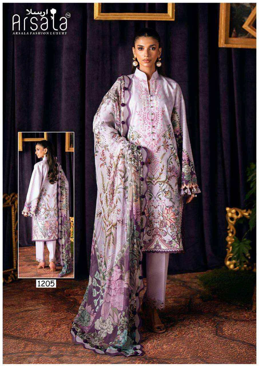 Arsala Amira Vol 12 Pure lawn Cotton Kurti Pant Dupatta Set Wholesale Rate ( 6 Pcs Catalog )