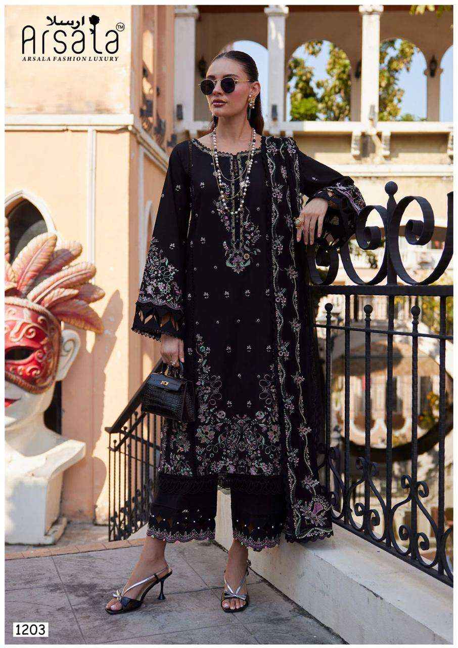 Arsala Amira Vol 12 Pure lawn Cotton Kurti Pant Dupatta Set Wholesale Rate ( 6 Pcs Catalog )
