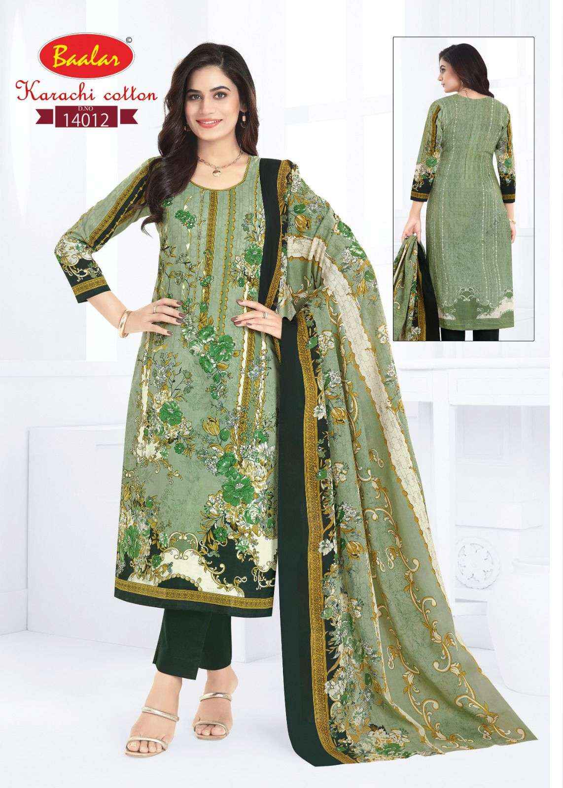 Baalar Cotton Karachi Cotton Vol 14 Unstitch Dress material Wholesale Price ( 12 Pcs Catalogue )