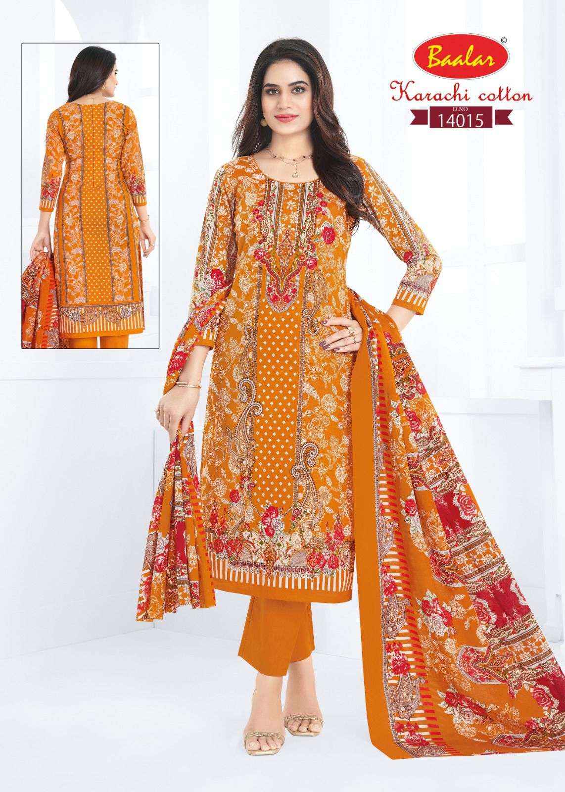 Baalar Cotton Karachi Cotton Vol 14 Unstitch Dress material Wholesale Price ( 12 Pcs Catalogue )