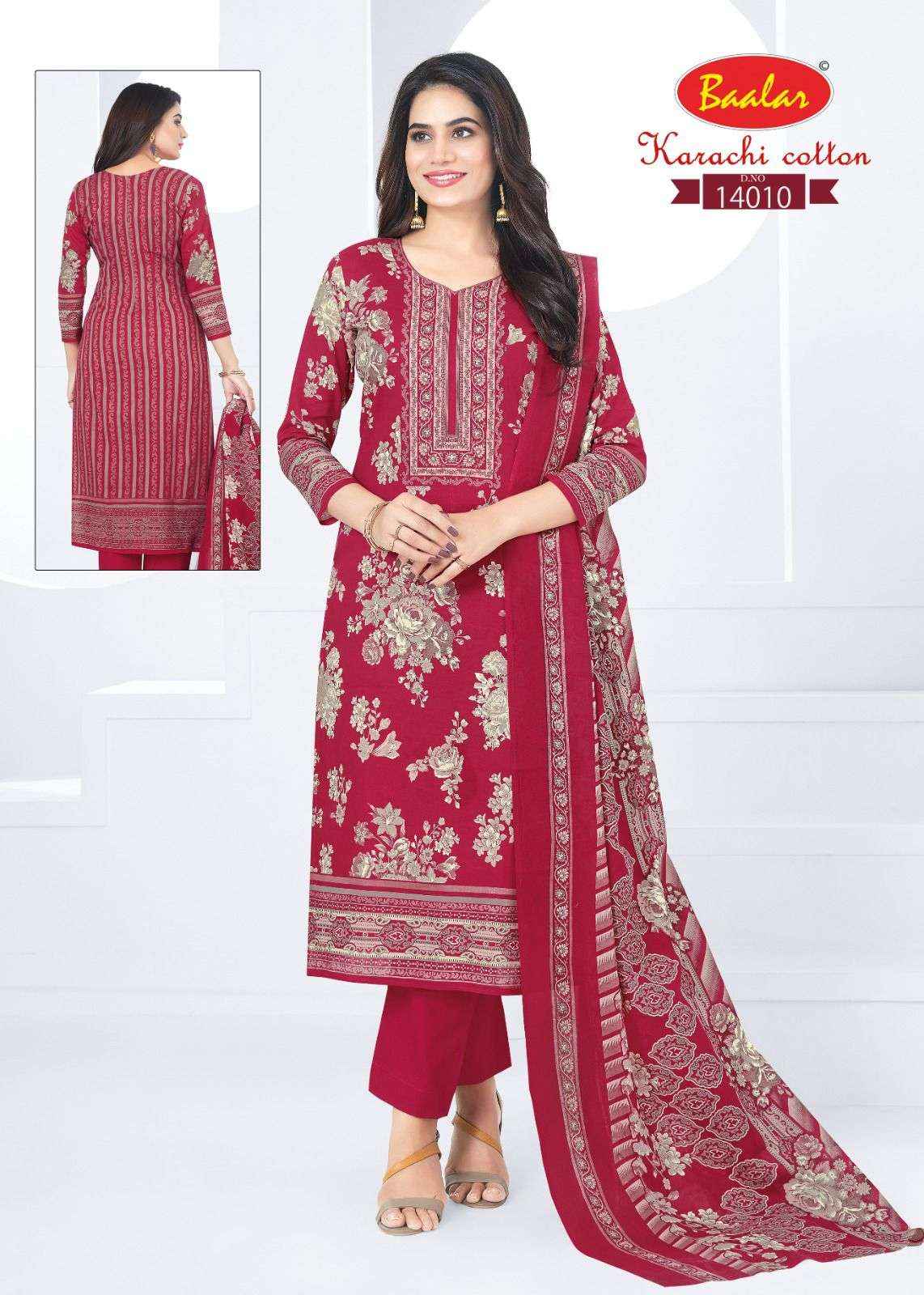 Baalar Cotton Karachi Cotton Vol 14 Unstitch Dress material Wholesale Price ( 12 Pcs Catalogue )