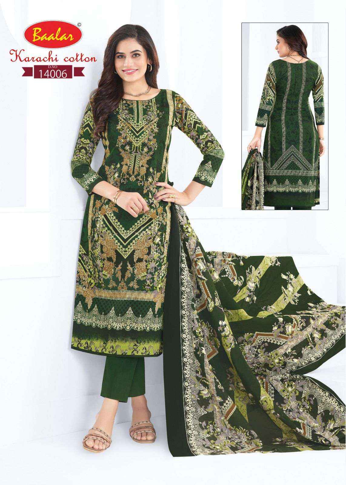 Baalar Cotton Karachi Cotton Vol 14 Unstitch Dress material Wholesale Price ( 12 Pcs Catalogue )