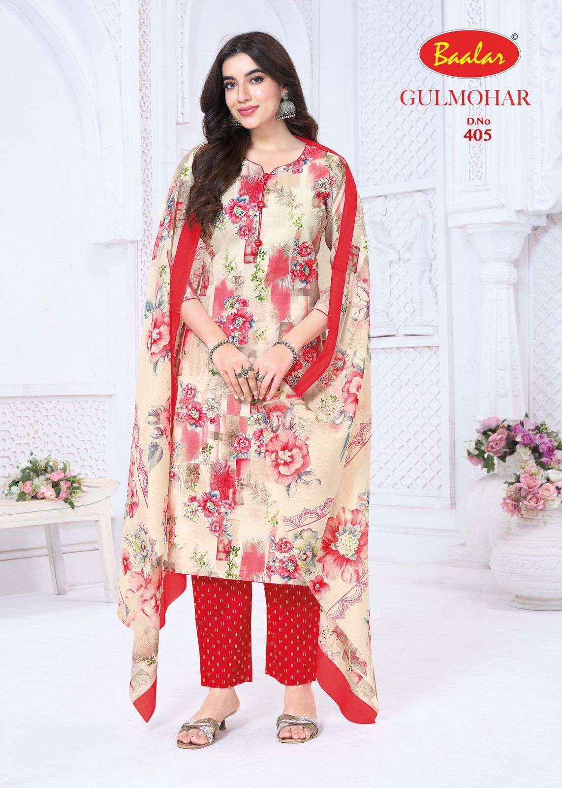 BAALAR GULMOHAR VOL 4 LAWN COTTON DIGITAL PRINT SALWAR Kameez wholesale Rate ( 12 Pcs Catalog )