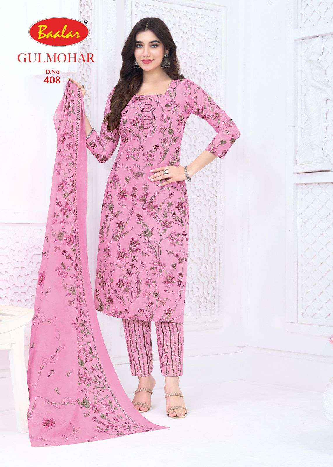BAALAR GULMOHAR VOL 4 LAWN COTTON DIGITAL PRINT SALWAR Kameez wholesale Rate ( 12 Pcs Catalog )