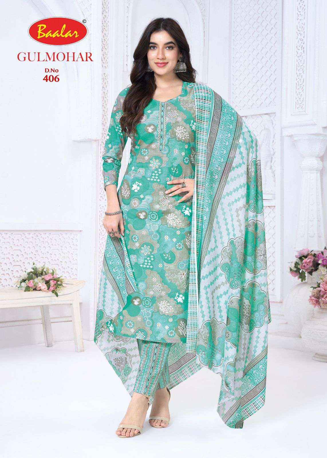 BAALAR GULMOHAR VOL 4 LAWN COTTON DIGITAL PRINT SALWAR Kameez wholesale Rate ( 12 Pcs Catalog )