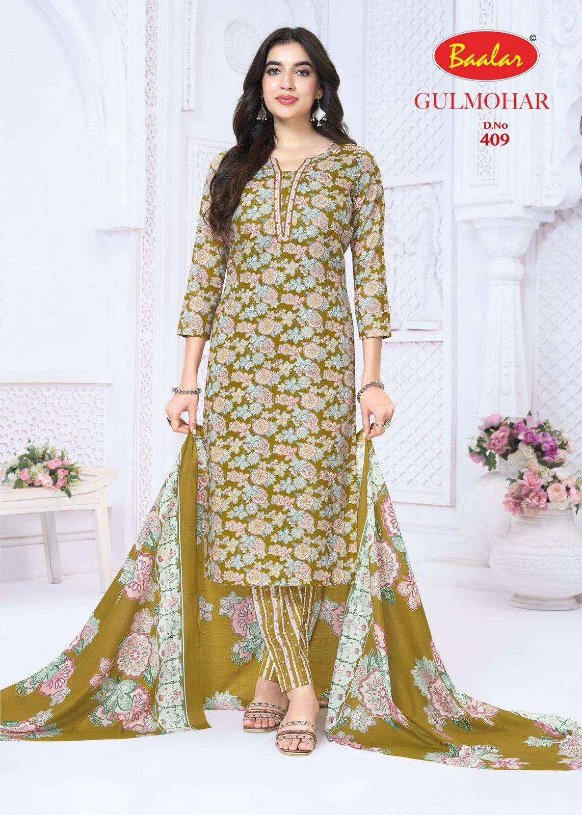BAALAR GULMOHAR VOL 4 LAWN COTTON DIGITAL PRINT SALWAR Kameez wholesale Rate ( 12 Pcs Catalog )