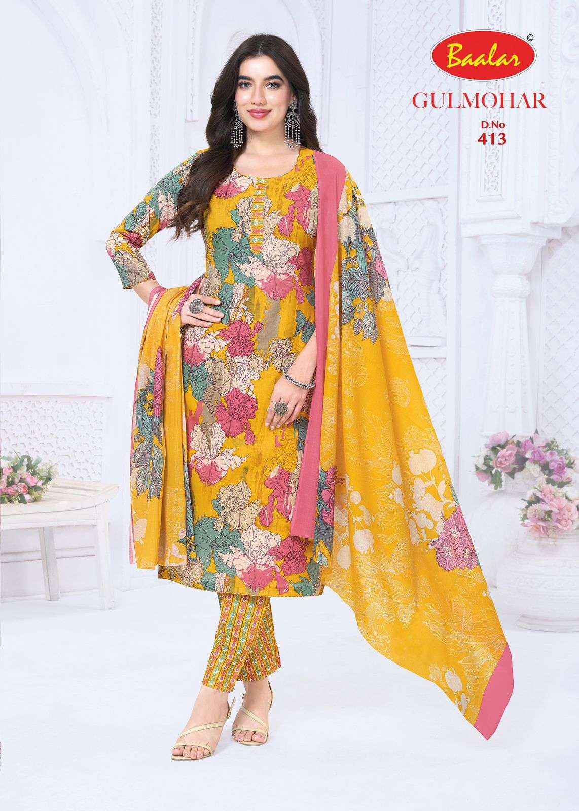 BAALAR GULMOHAR VOL 4 LAWN COTTON DIGITAL PRINT SALWAR Kameez wholesale Rate ( 12 Pcs Catalog )
