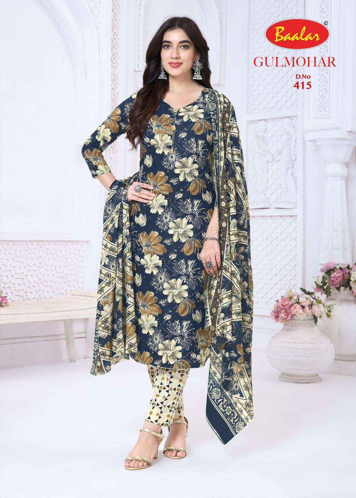 BAALAR GULMOHAR VOL 4 LAWN COTTON DIGITAL PRINT SALWAR Kameez wholesale Rate ( 12 Pcs Catalog )