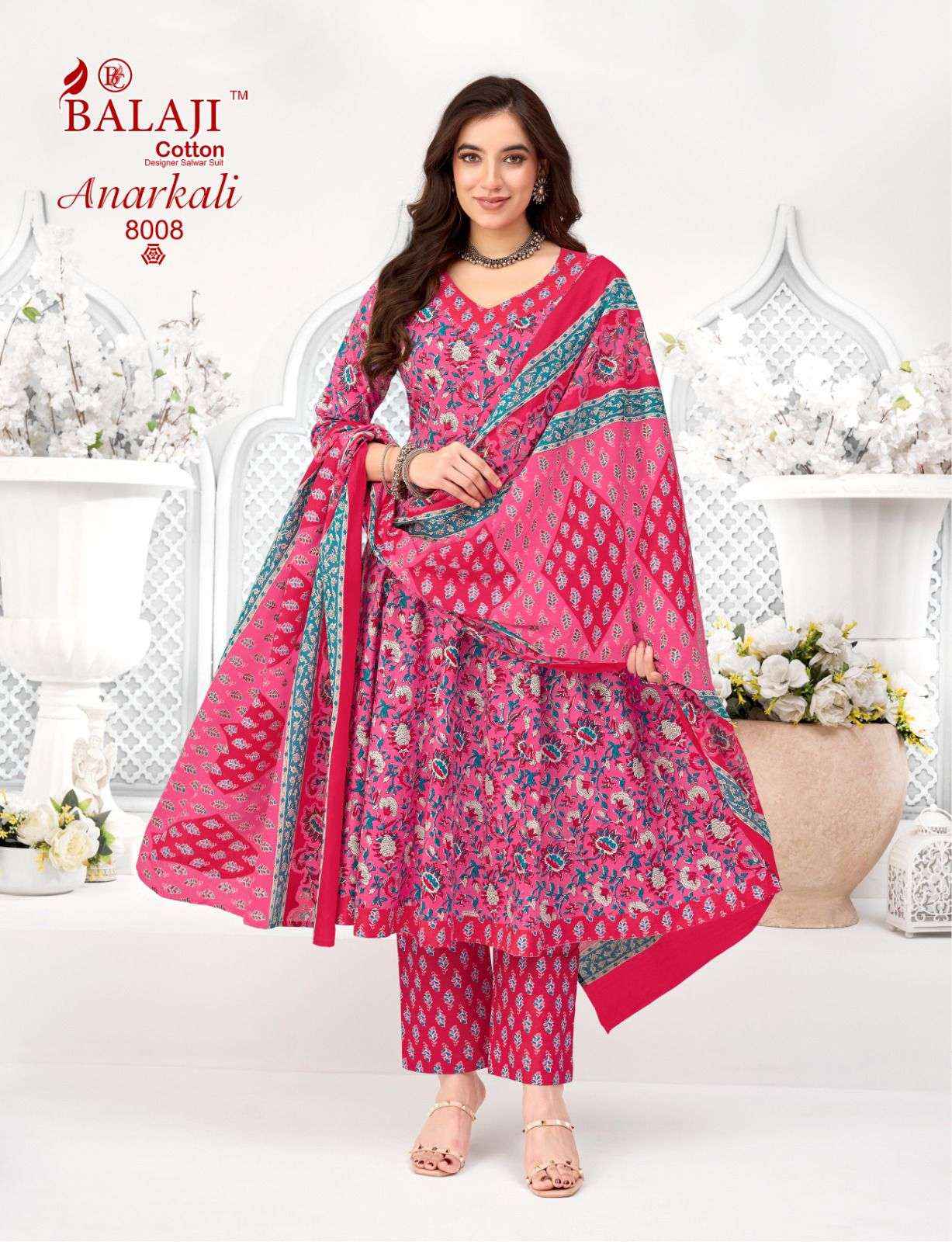 Balaji Cotton Anarkali Vol 8 Readymade Cotton Anarkali Suit Wholesale Rate ( 8 Pcs Catalog )