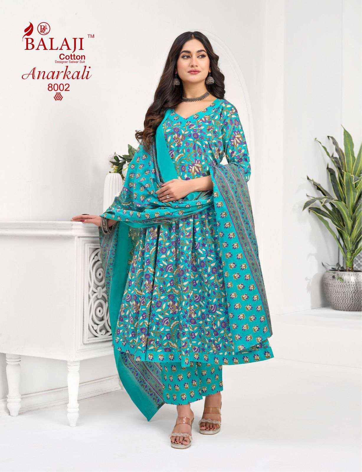 Balaji Cotton Anarkali Vol 8 Readymade Cotton Anarkali Suit Wholesale Rate ( 8 Pcs Catalog )