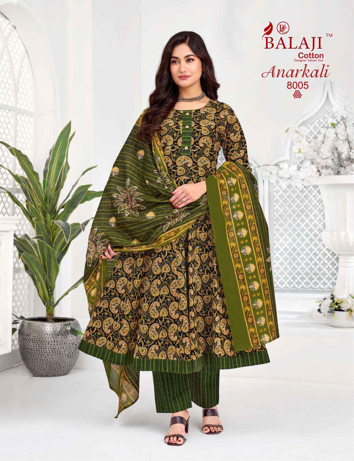 Balaji Cotton Anarkali Vol 8 Readymade Cotton Anarkali Suit Wholesale Rate ( 8 Pcs Catalog )
