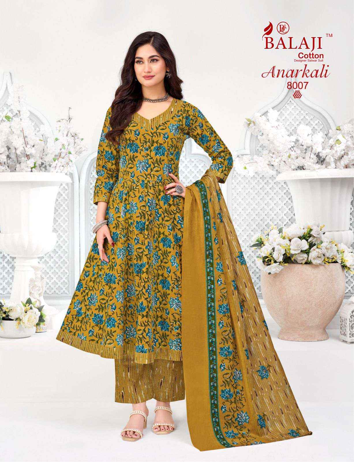 Balaji Cotton Anarkali Vol 8 Readymade Cotton Anarkali Suit Wholesale Rate ( 8 Pcs Catalog )
