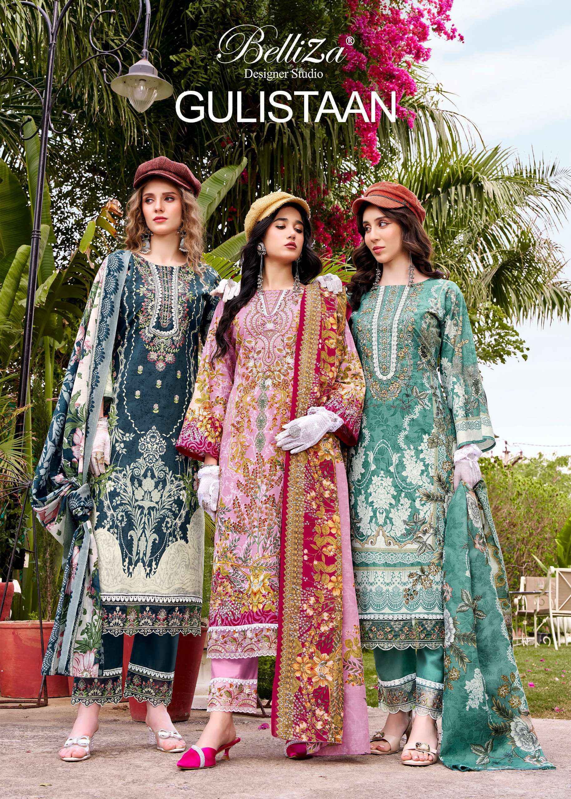 Belliza Designer Gulistaan Cotton Dress Material Wholesale Price ( 8 pcs Catalogue )