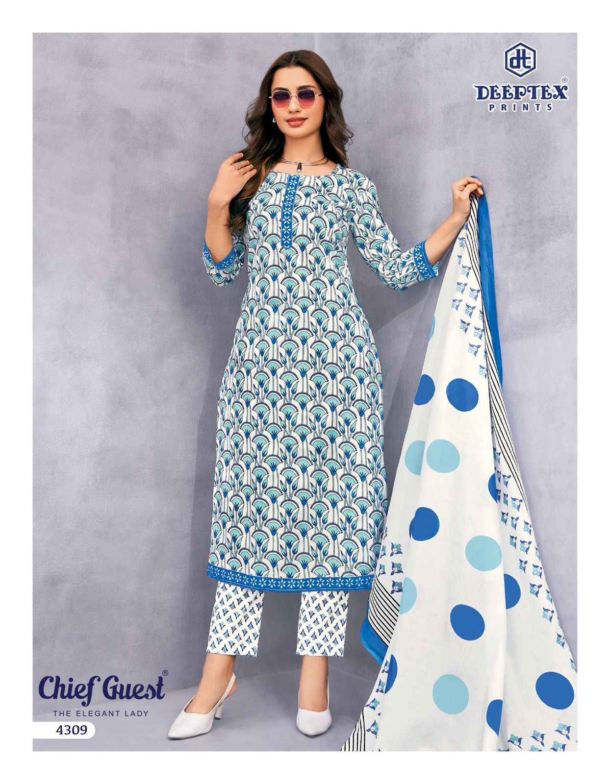 Deeptex Chief Guest Vol 43 Cotton Dress Material Wholesale Price ( 15 pcs Catalogue )