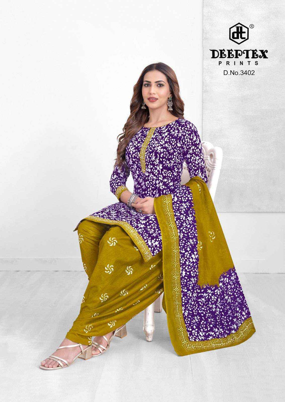 DEEPTEX PRINTS BATIK PLUS VOL 34 COTTON PRINTED PATIYALA SALWAR KAMEEZ WHOLESALE RATE ( 10 PCS CATALOG )