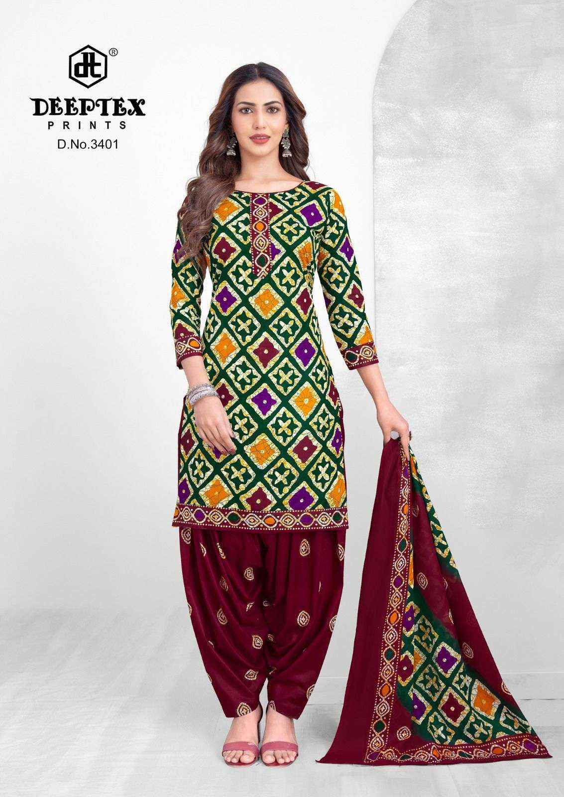 DEEPTEX PRINTS BATIK PLUS VOL 34 COTTON PRINTED PATIYALA SALWAR KAMEEZ WHOLESALE RATE ( 10 PCS CATALOG )