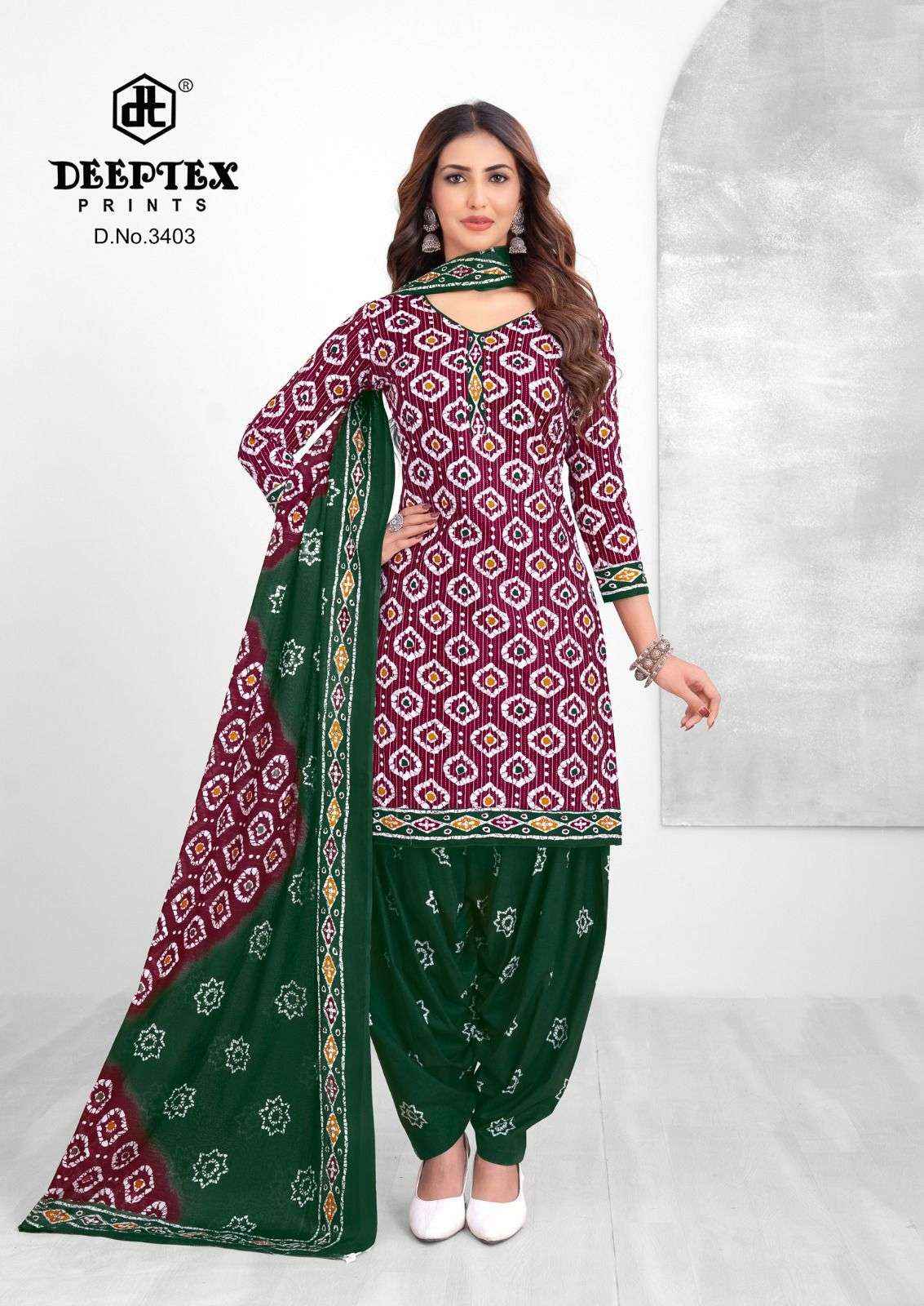 DEEPTEX PRINTS BATIK PLUS VOL 34 COTTON PRINTED PATIYALA SALWAR KAMEEZ WHOLESALE RATE ( 10 PCS CATALOG )