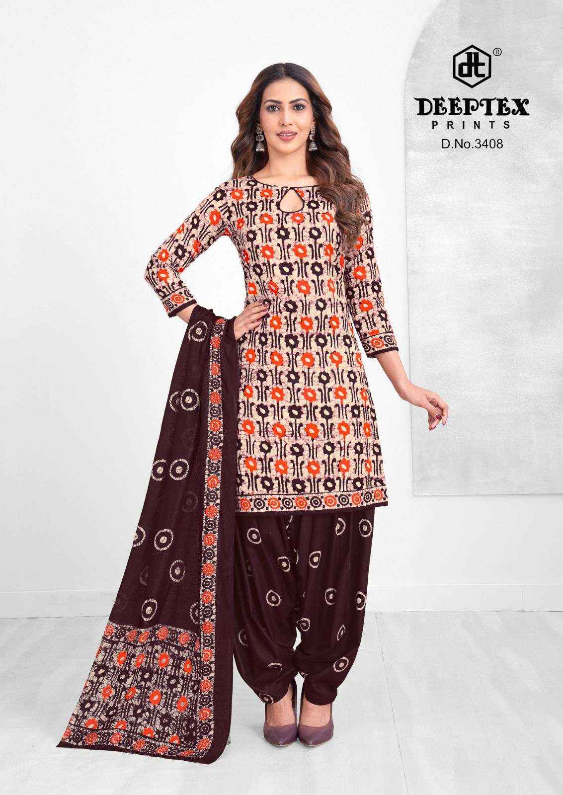 DEEPTEX PRINTS BATIK PLUS VOL 34 COTTON PRINTED PATIYALA SALWAR KAMEEZ WHOLESALE RATE ( 10 PCS CATALOG )
