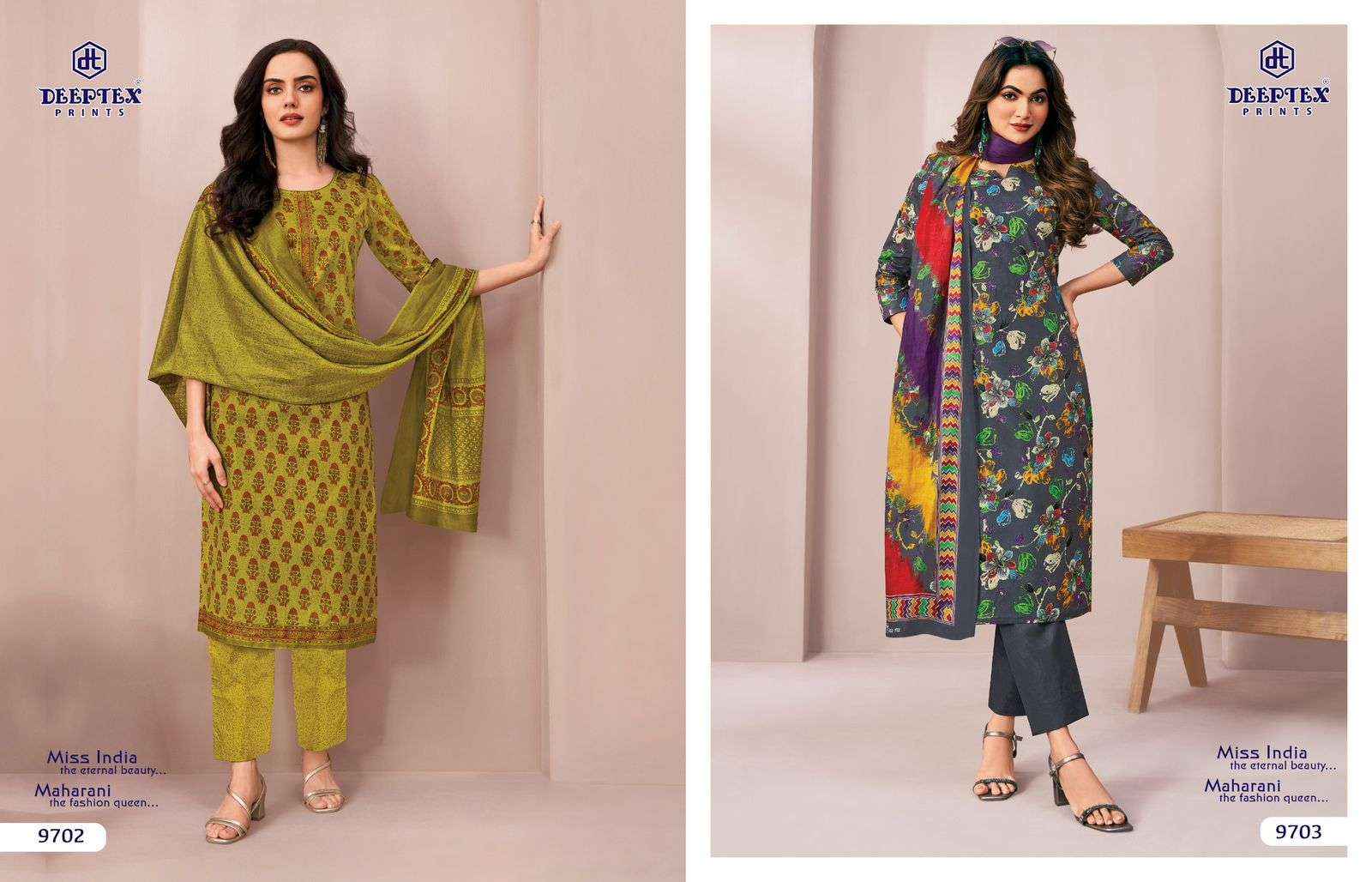 DEEPTEX PRINTS MISS INDIA VOL 97 COTTON PRINTED LADIES SALWAR KAMEEZ WHOLESALE RATE ( 16 PCS CATALOG )