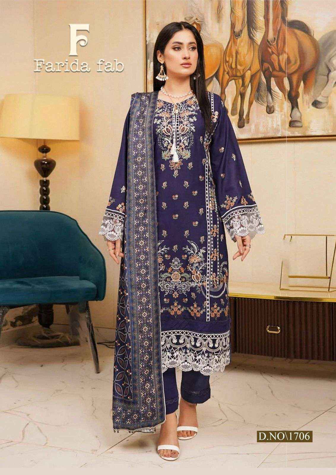 Farida Fab Chevron Vol 17 Exclusive Heavy Cotton Salwar Kameez Wholesale Rate ( 6 Pcs Catalog )
