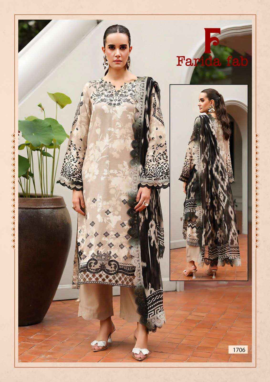 Farida Fab Ellija B Vol 17 Pure Cotton Salwar Kameez Wholesale Rate ( 6 Pcs Catalog )