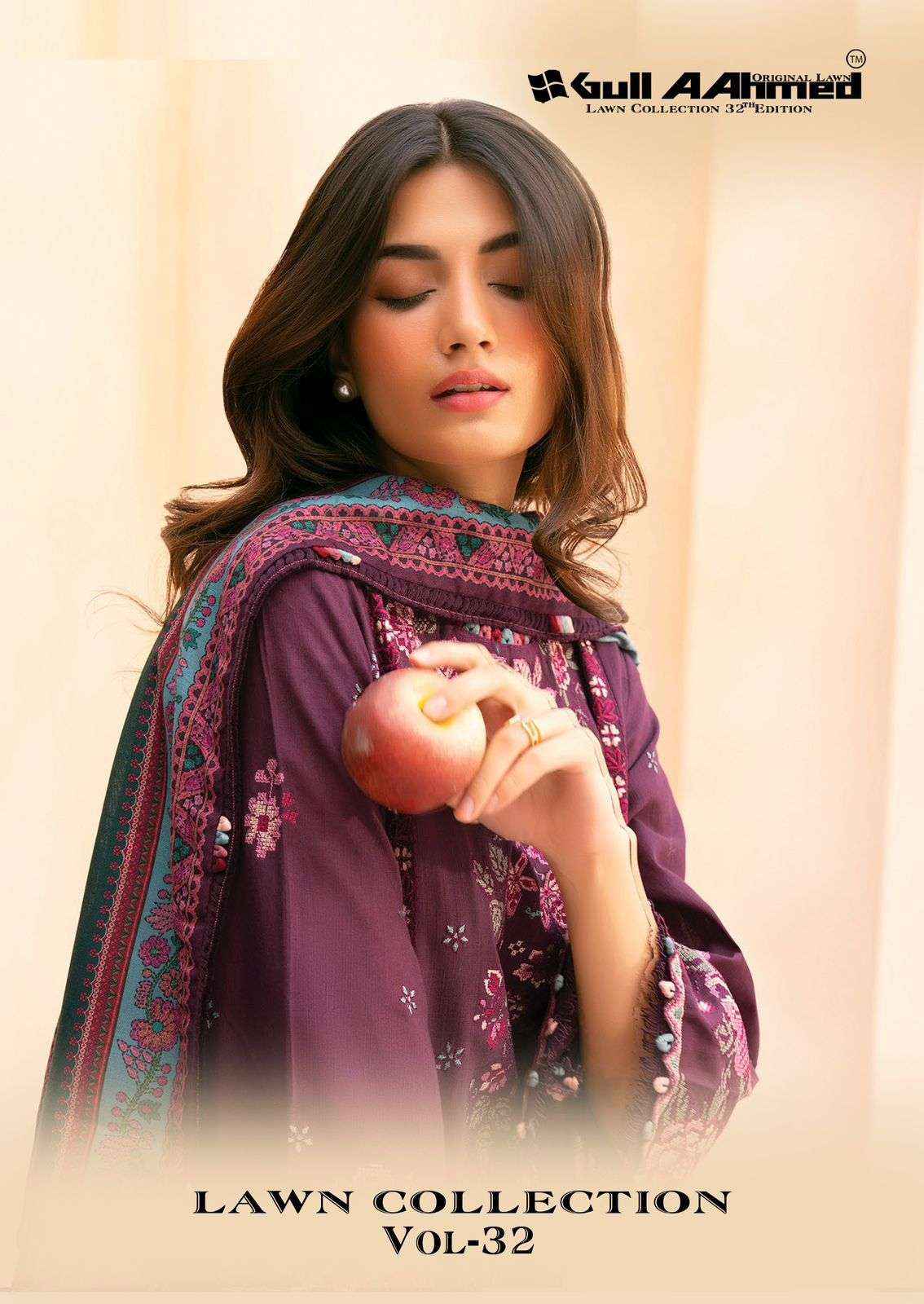 Gull Ahmed Lawn Collection Vol 32 Dress Material Wholesale Price ( 6 Pcs Catalogue )