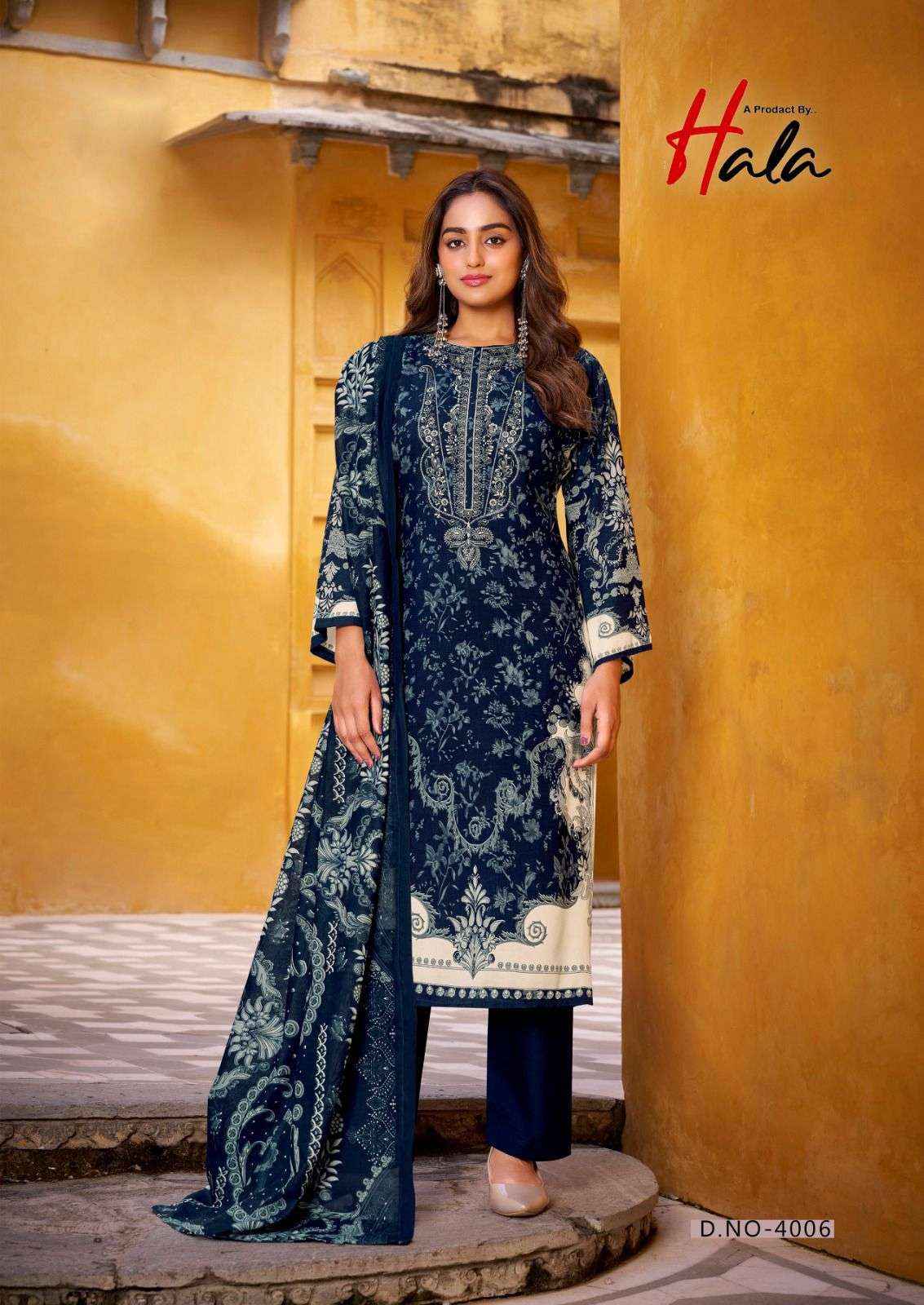 HALA AAYAT VOL 4 COTTON DIGITAL STYLE PRINT WITH FANCY EMBROIDERY WORK SALWAR KAMEEZ WHOLESALE RALE ( 8 PCS CATALOG )