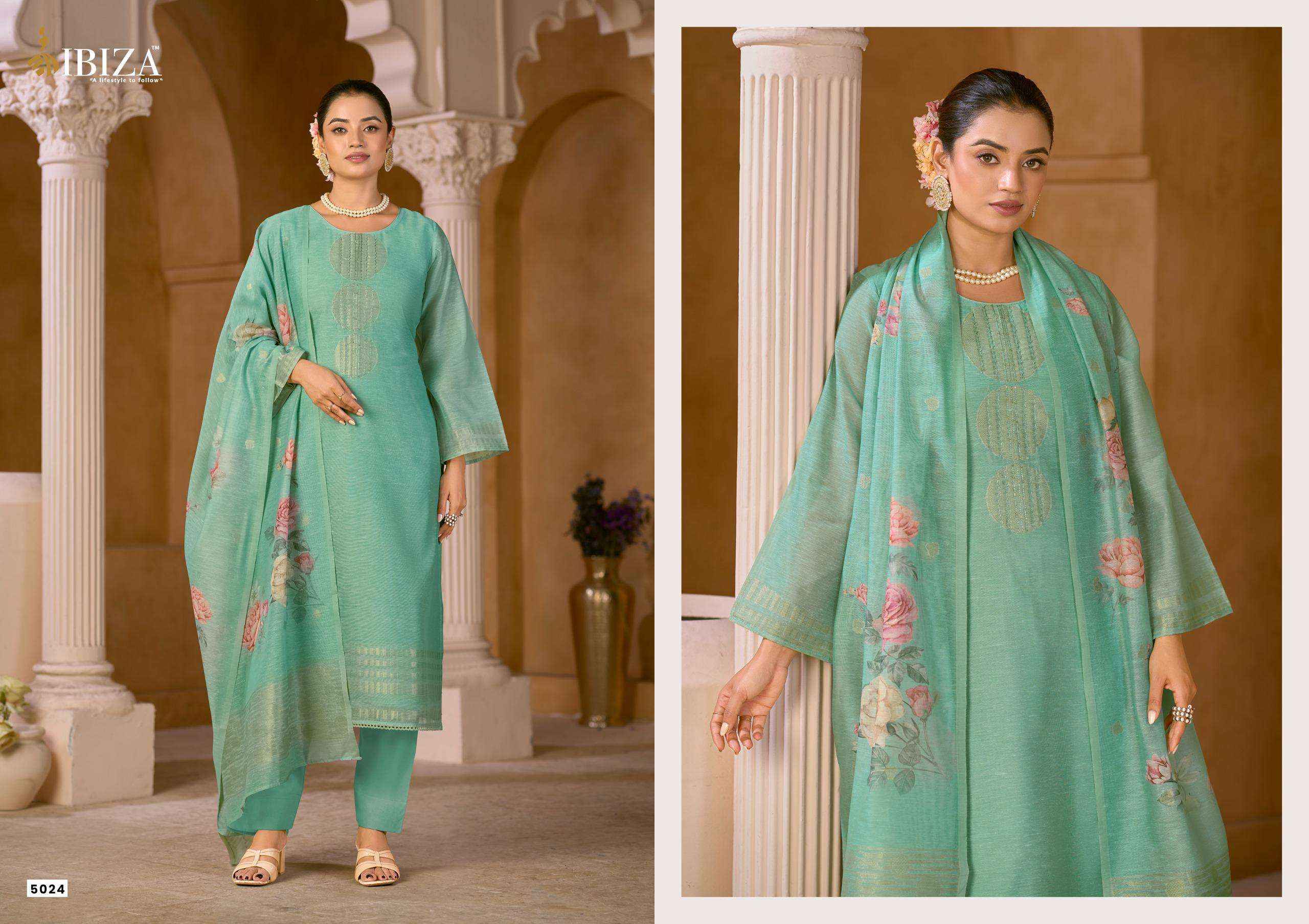 Ibiza Mahiba Pure Linen Jacquard Salwar Kameez Wholesale Rale ( 4 Pcs Catalog )