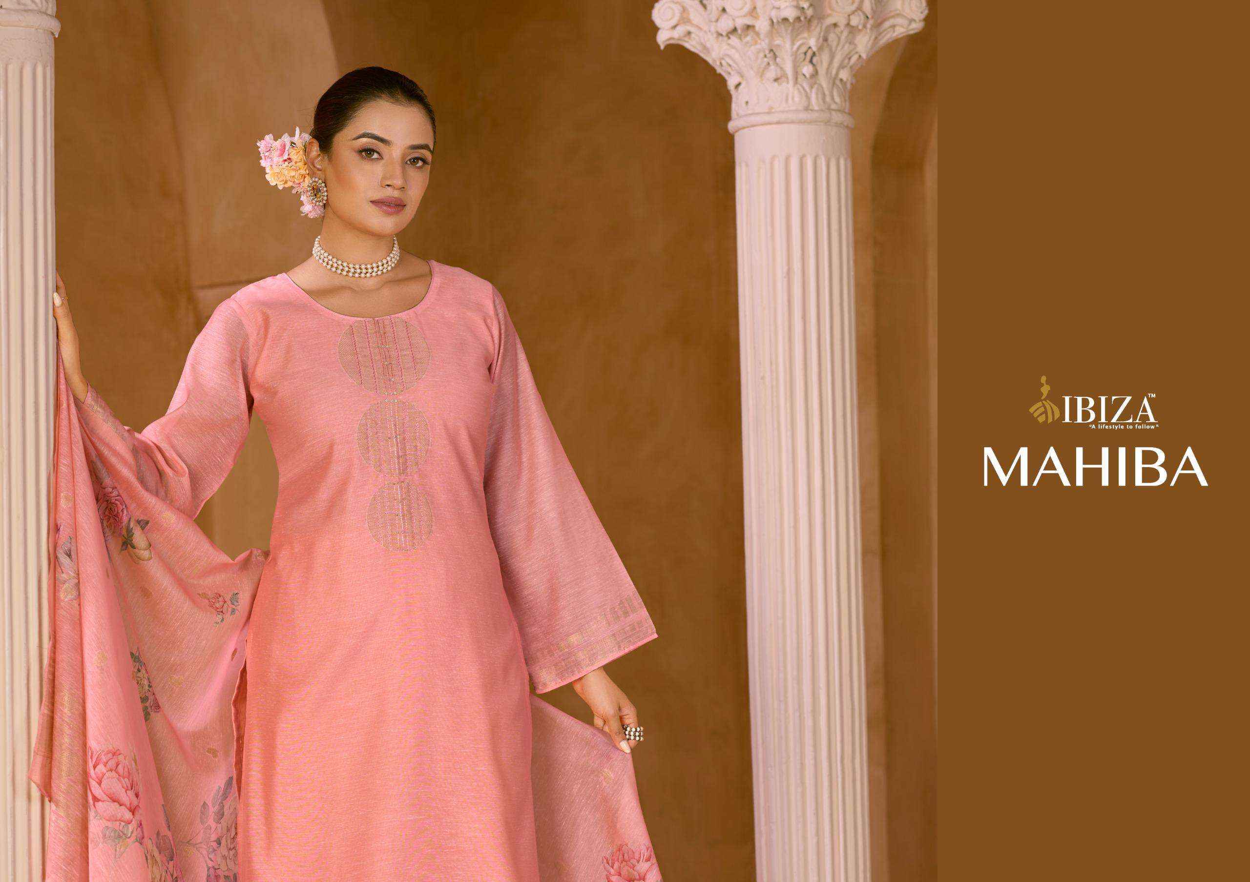 Ibiza Mahiba Pure Linen Jacquard Salwar Kameez Wholesale Rale ( 4 Pcs Catalog )