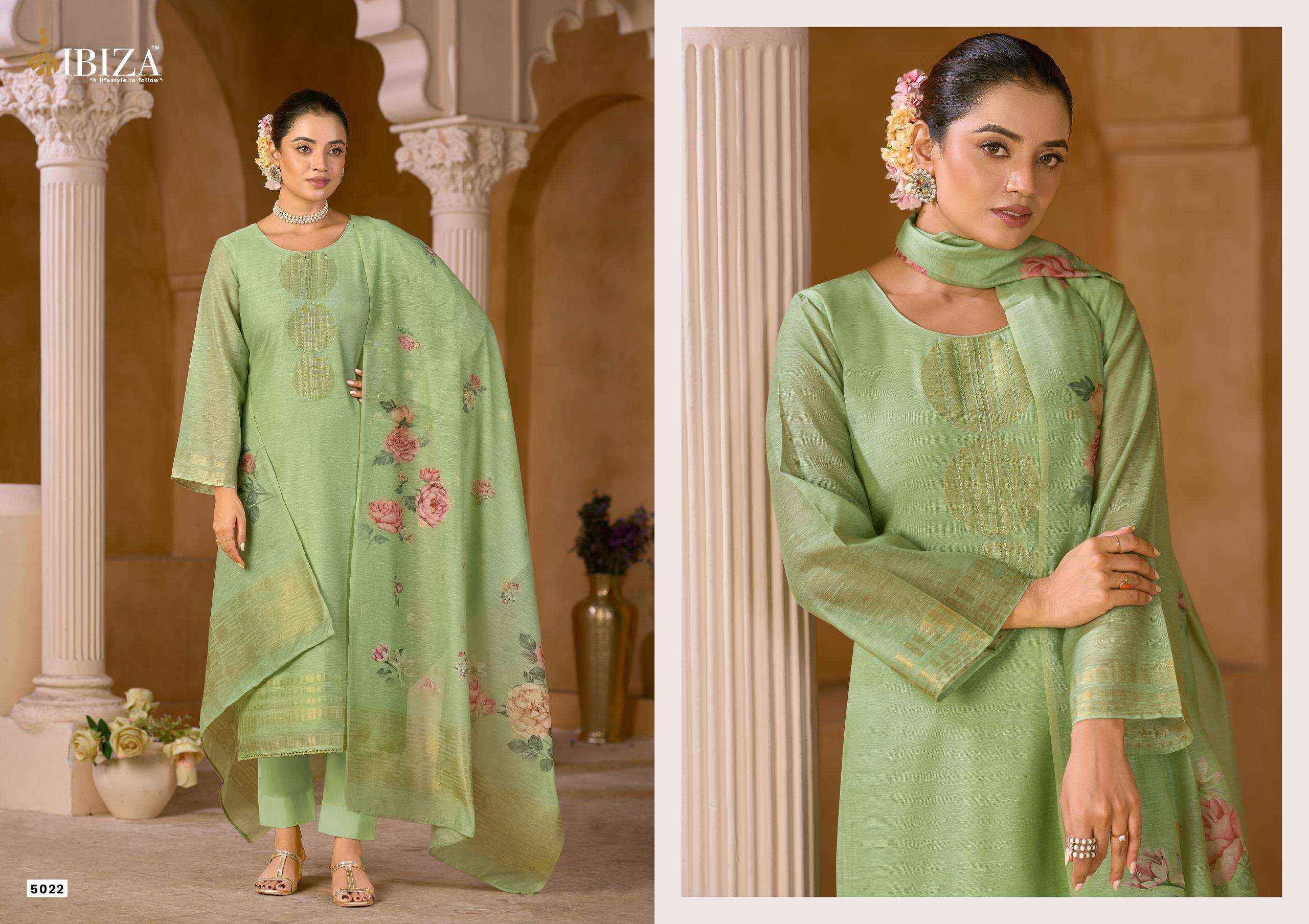 Ibiza Mahiba Pure Linen Jacquard Salwar Kameez Wholesale Rale ( 4 Pcs Catalog )