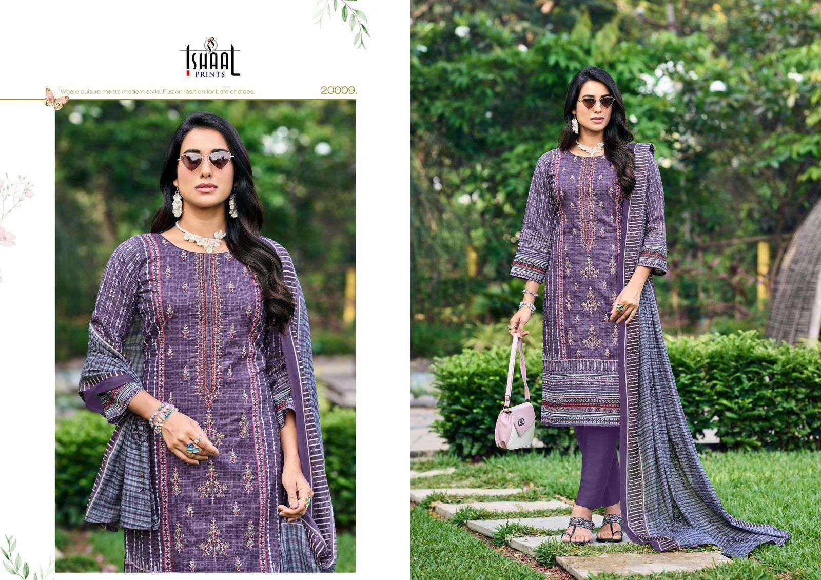Ishaal Prints Embroidered Vol 20 Pure Lawn Salwar Kameez Wholesale Rate ( 10 Pcs Catalog )
