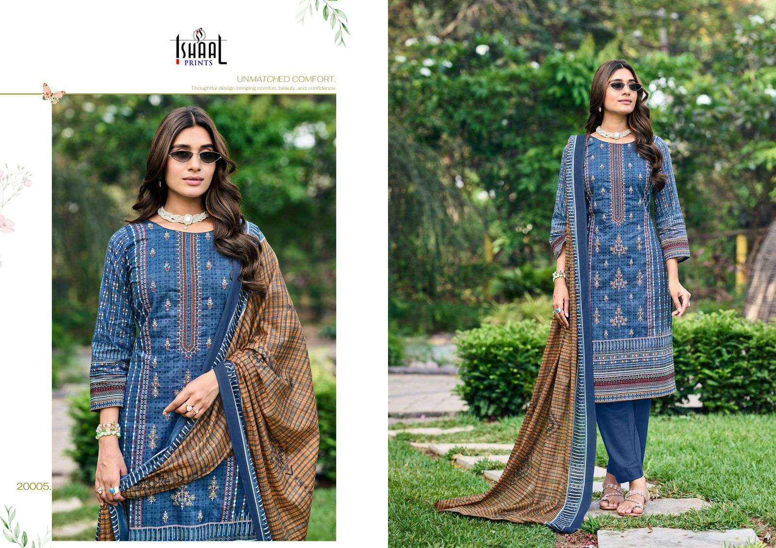 Ishaal Prints Embroidered Vol 20 Pure Lawn Salwar Kameez Wholesale Rate ( 10 Pcs Catalog )