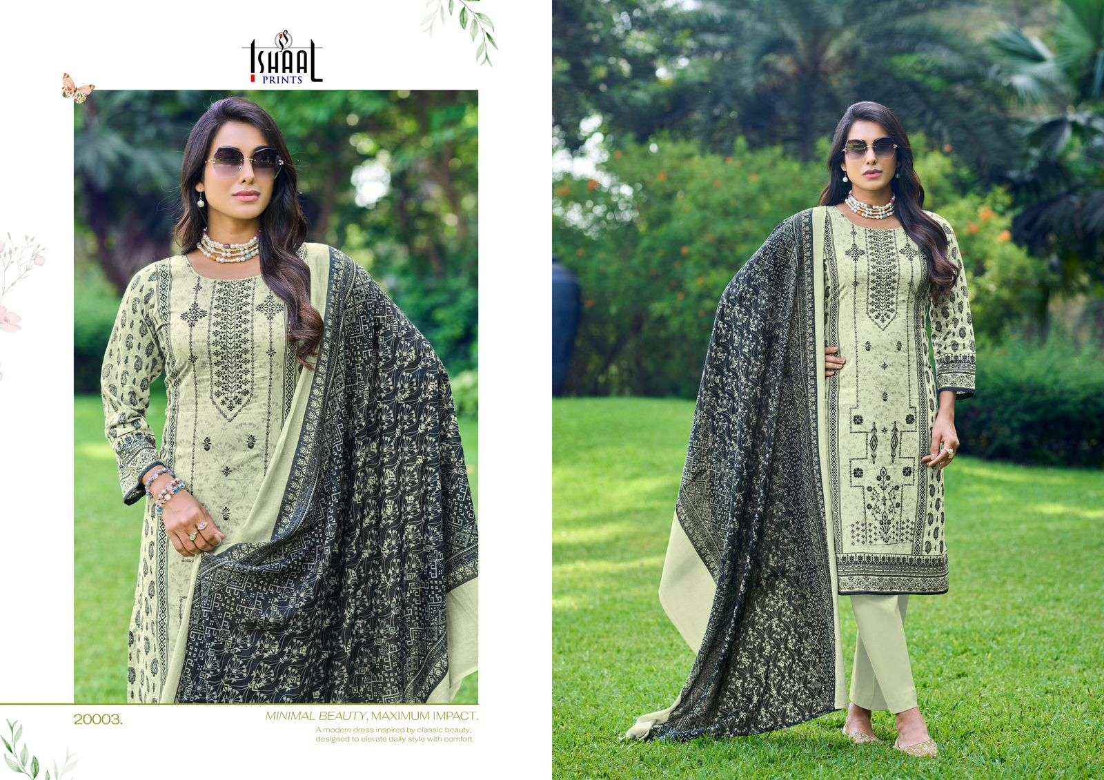 Ishaal Prints Embroidered Vol 20 Pure Lawn Salwar Kameez Wholesale Rate ( 10 Pcs Catalog )