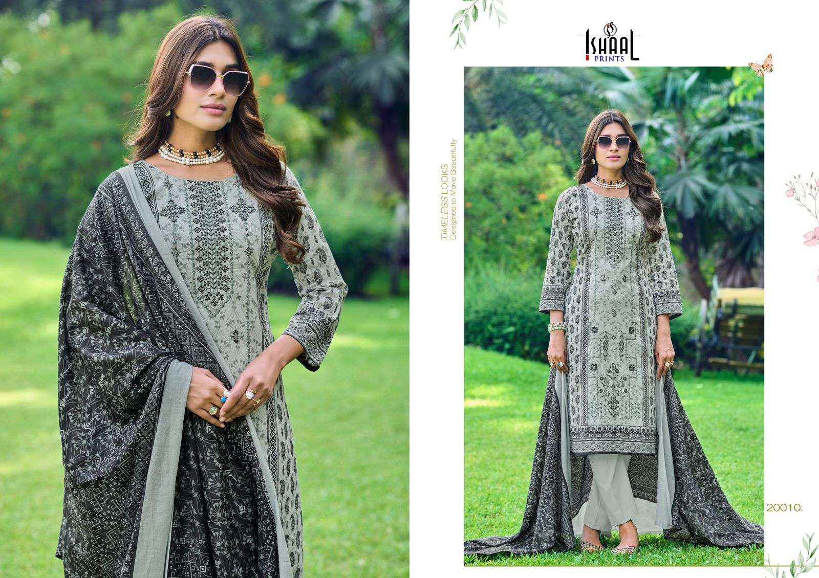 Ishaal Prints Embroidered Vol 20 Pure Lawn Salwar Kameez Wholesale Rate ( 10 Pcs Catalog )