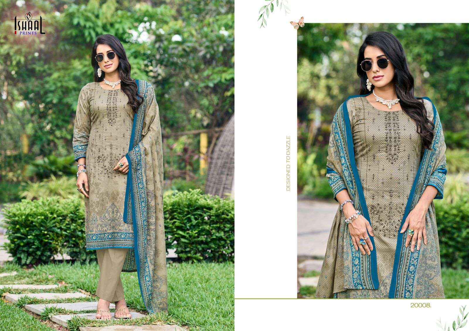 Ishaal Prints Embroidered Vol 20 Pure Lawn Salwar Kameez Wholesale Rate ( 10 Pcs Catalog )