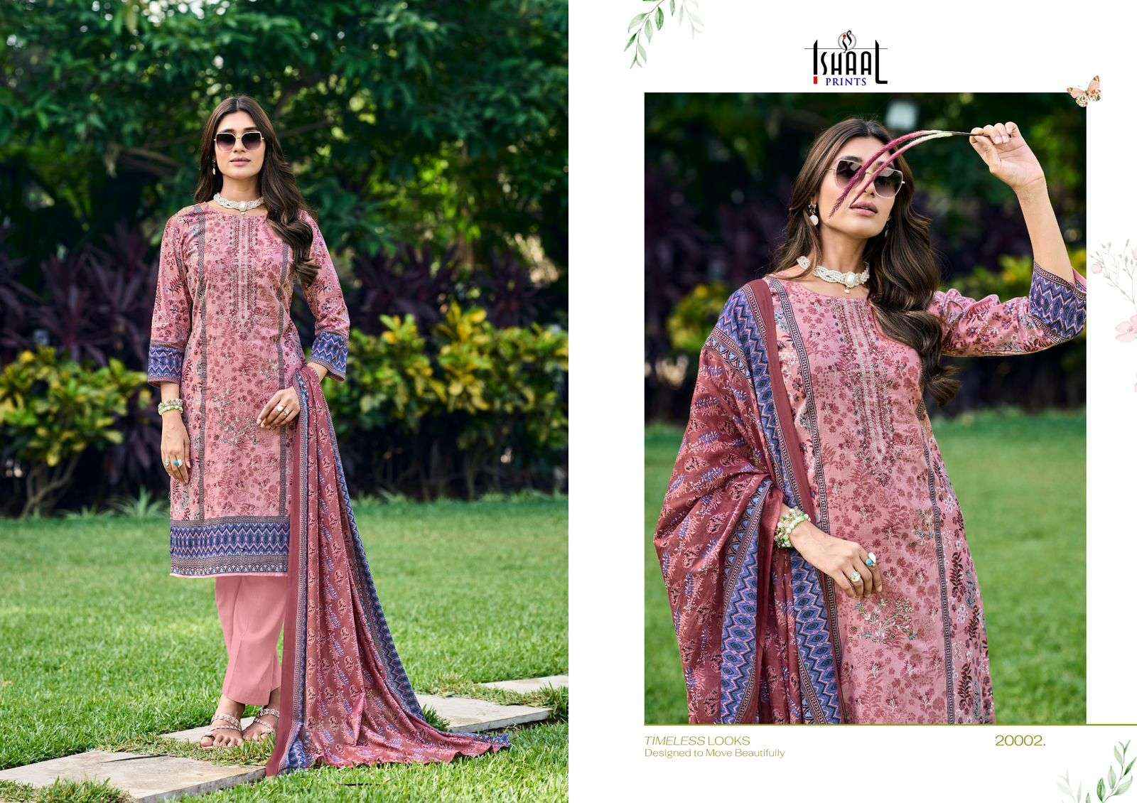 Ishaal Prints Embroidered Vol 20 Pure Lawn Salwar Kameez Wholesale Rate ( 10 Pcs Catalog )