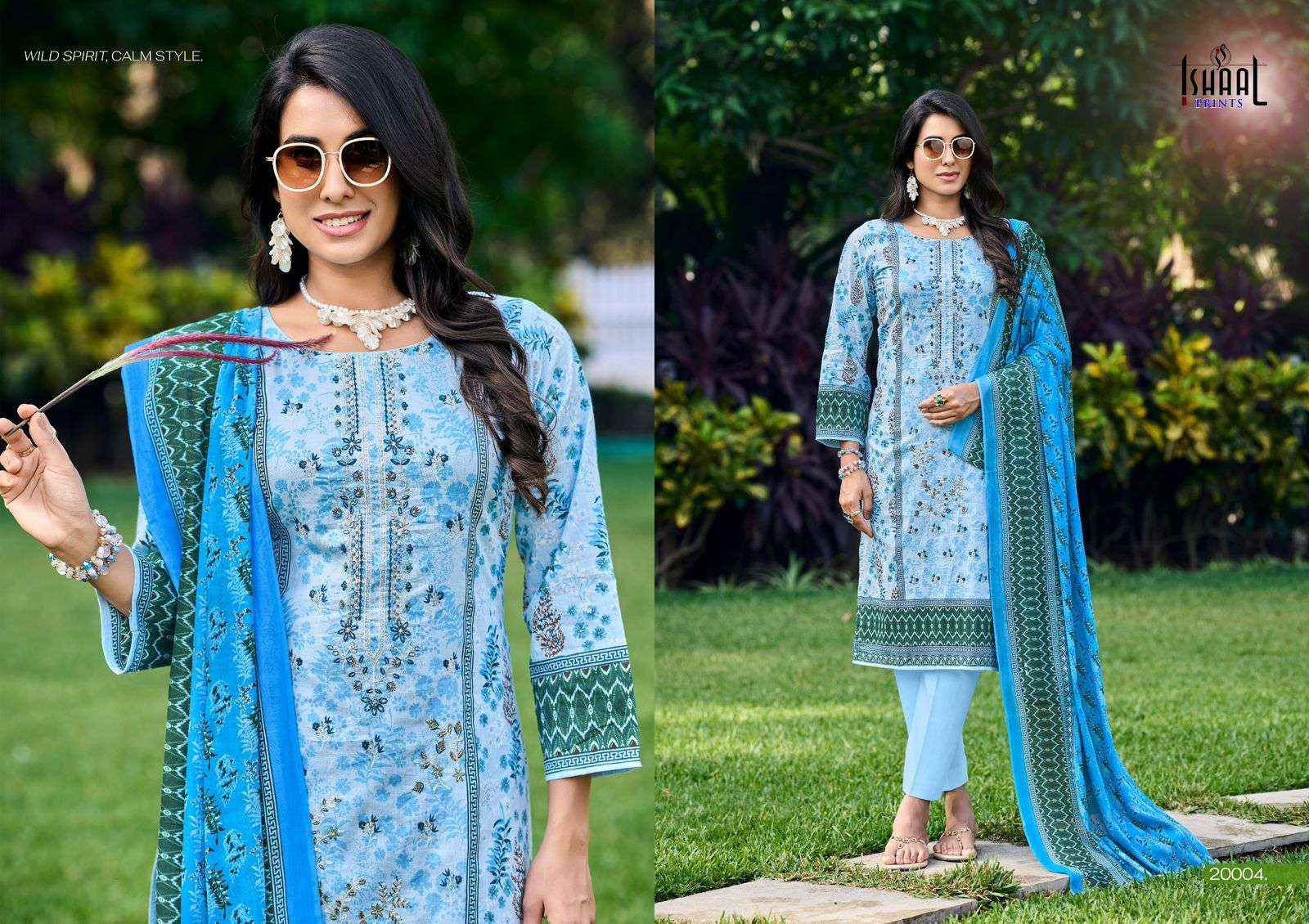Ishaal Prints Embroidered Vol 20 Pure Lawn Salwar Kameez Wholesale Rate ( 10 Pcs Catalog )