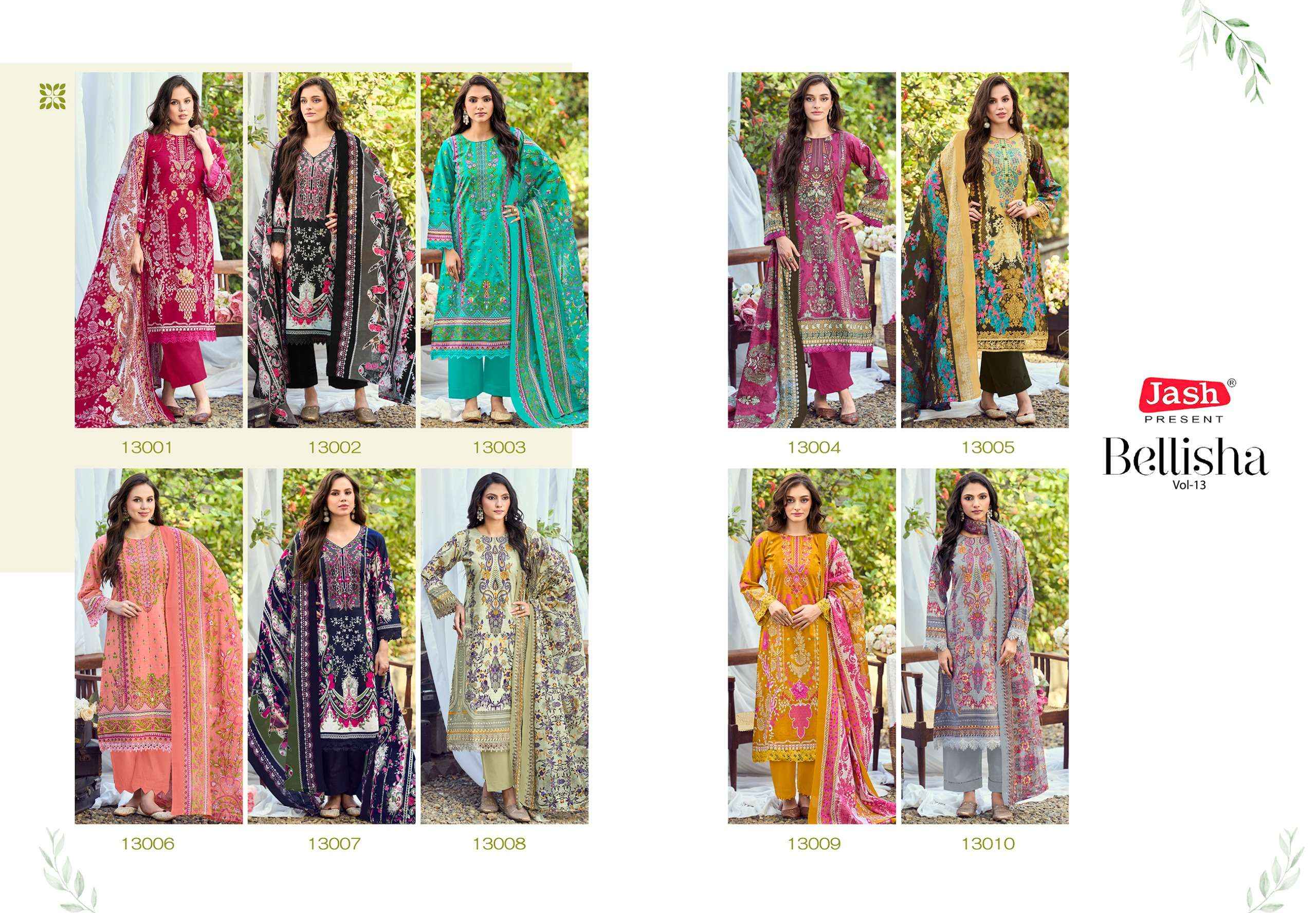 JASH BELLIZA VOL 13 COTTON DIGITAL PRINT SALWAR KAMEEZ WHOLESALE RATE ( 10 PCS CATALOG )