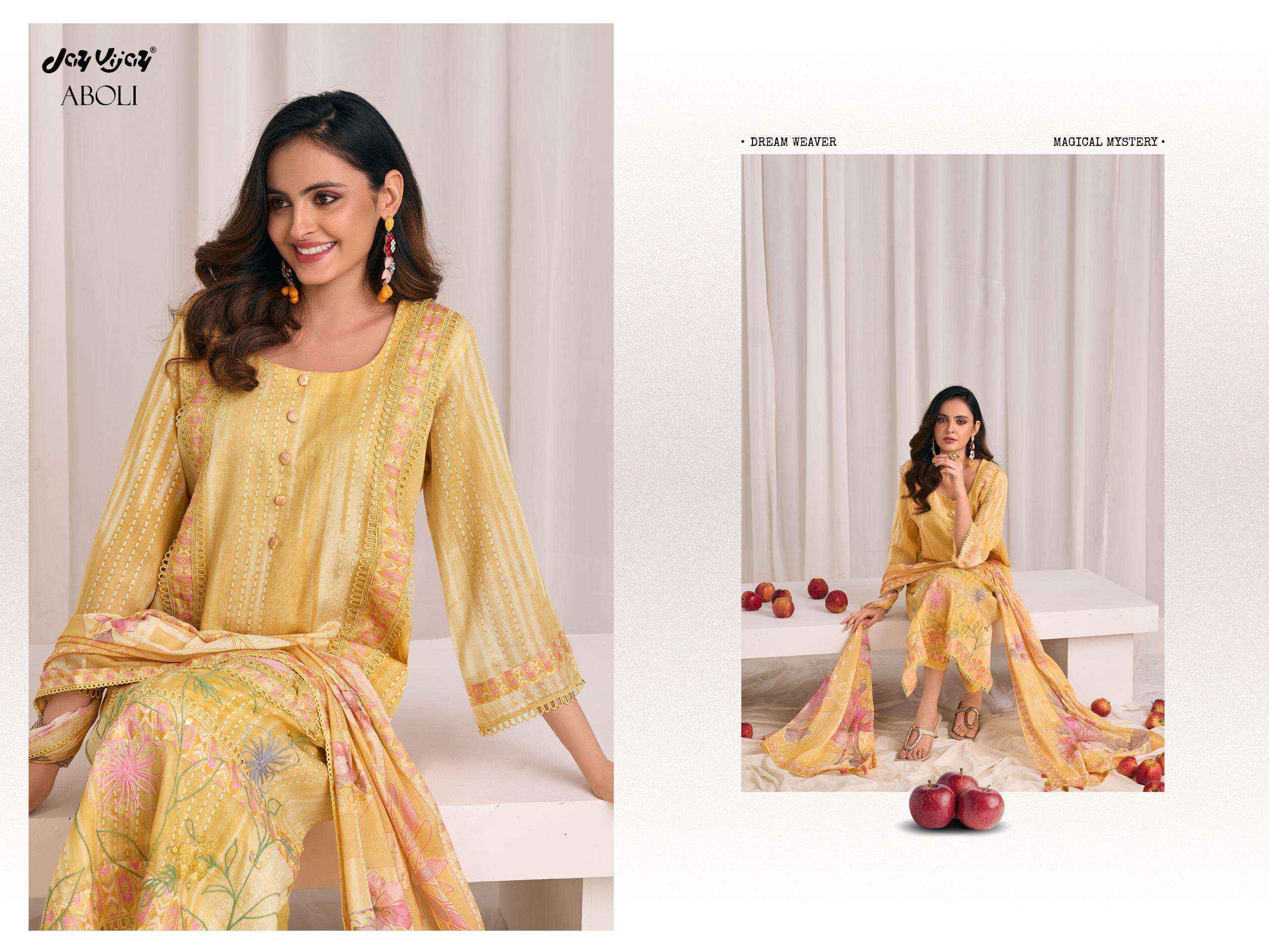 Jay Vijay Aboli 3277 Latest Designs Cotton Salwar Kameez Wholesale Rate ( 4 Pcs Catalog )