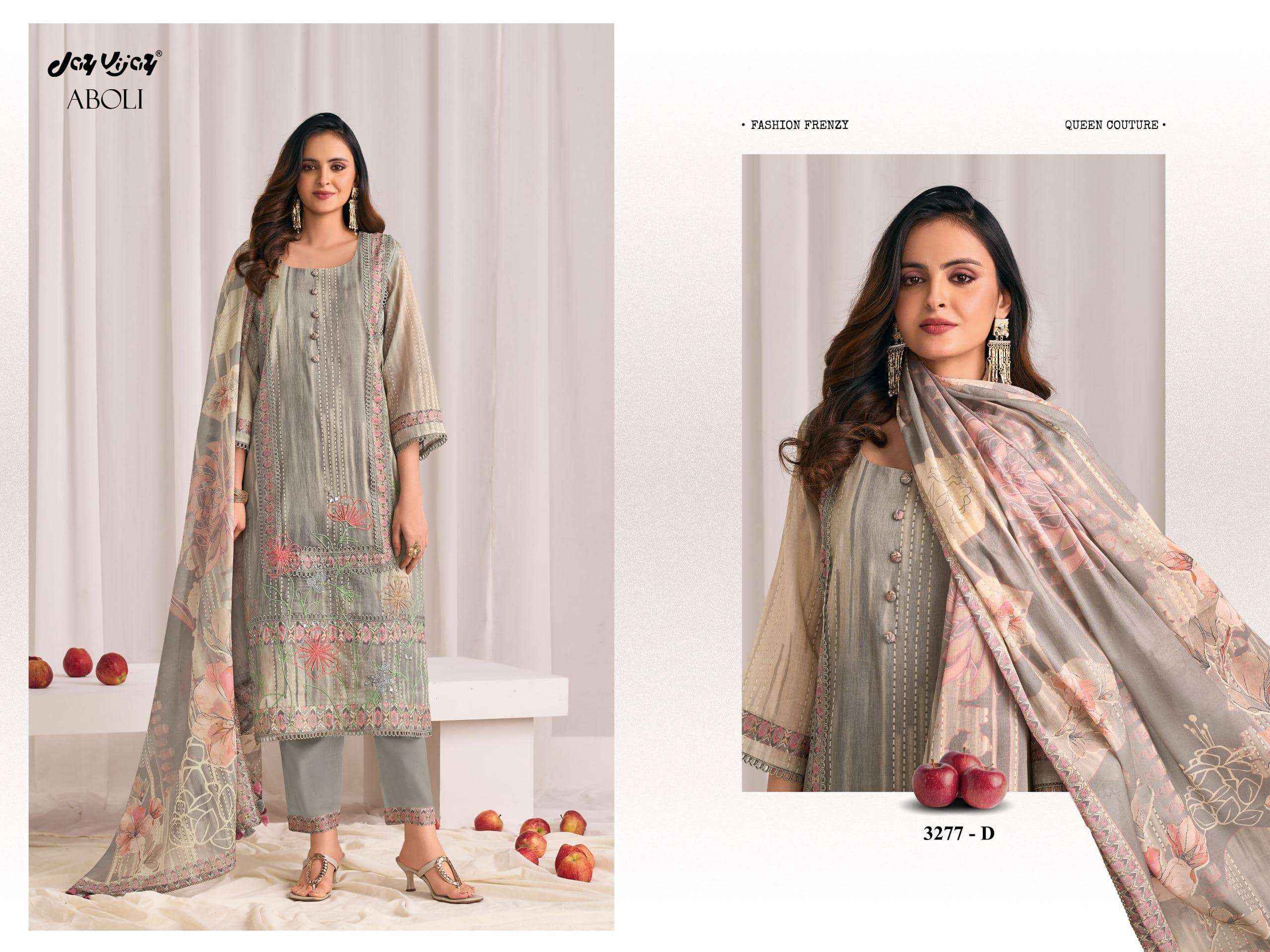 Jay Vijay Aboli 3277 Latest Designs Cotton Salwar Kameez Wholesale Rate ( 4 Pcs Catalog )